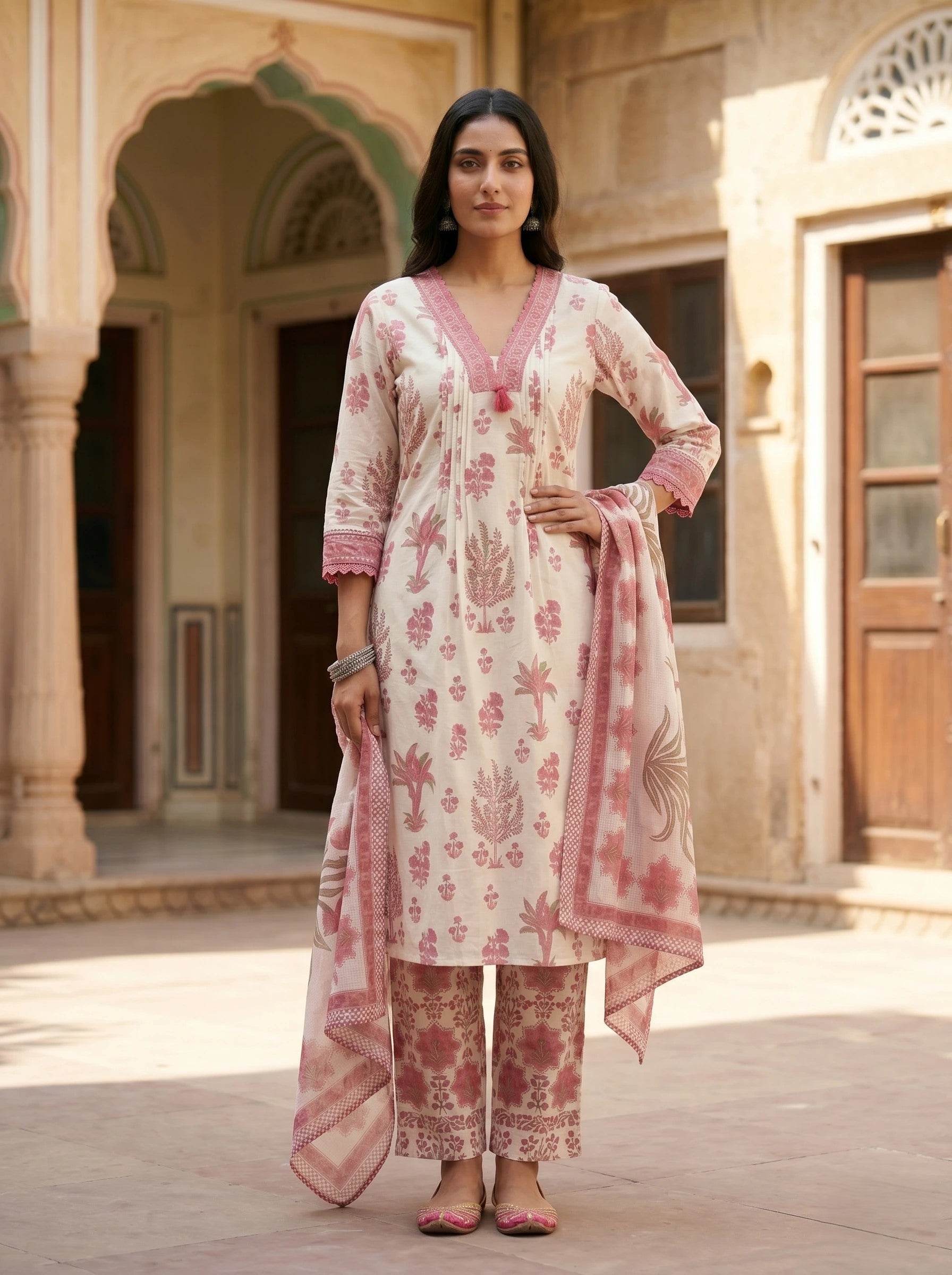 ROSE GARDEN PURE COTTON SUIT SET