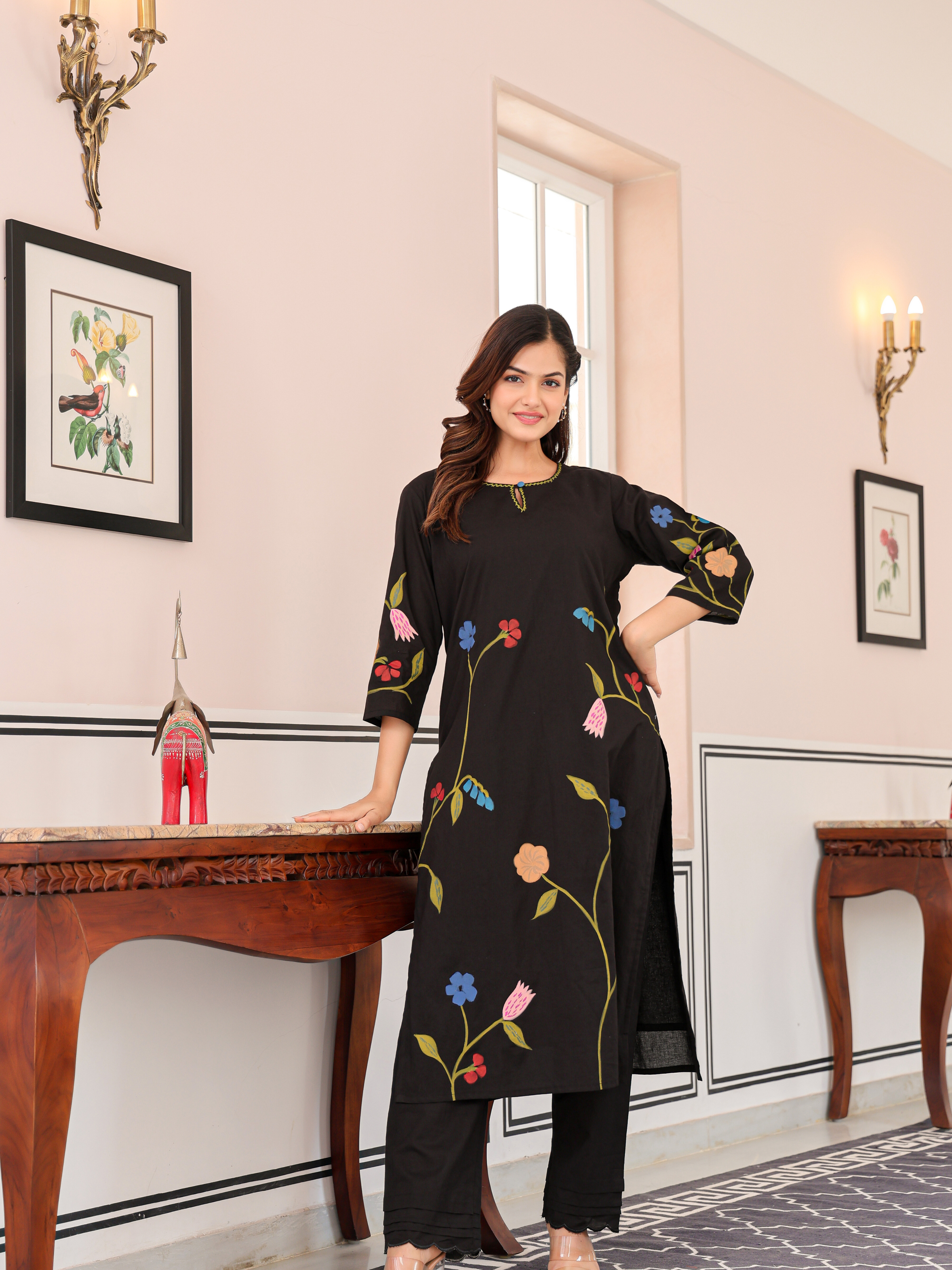 MARINA LACK FLORAL KURTA SET