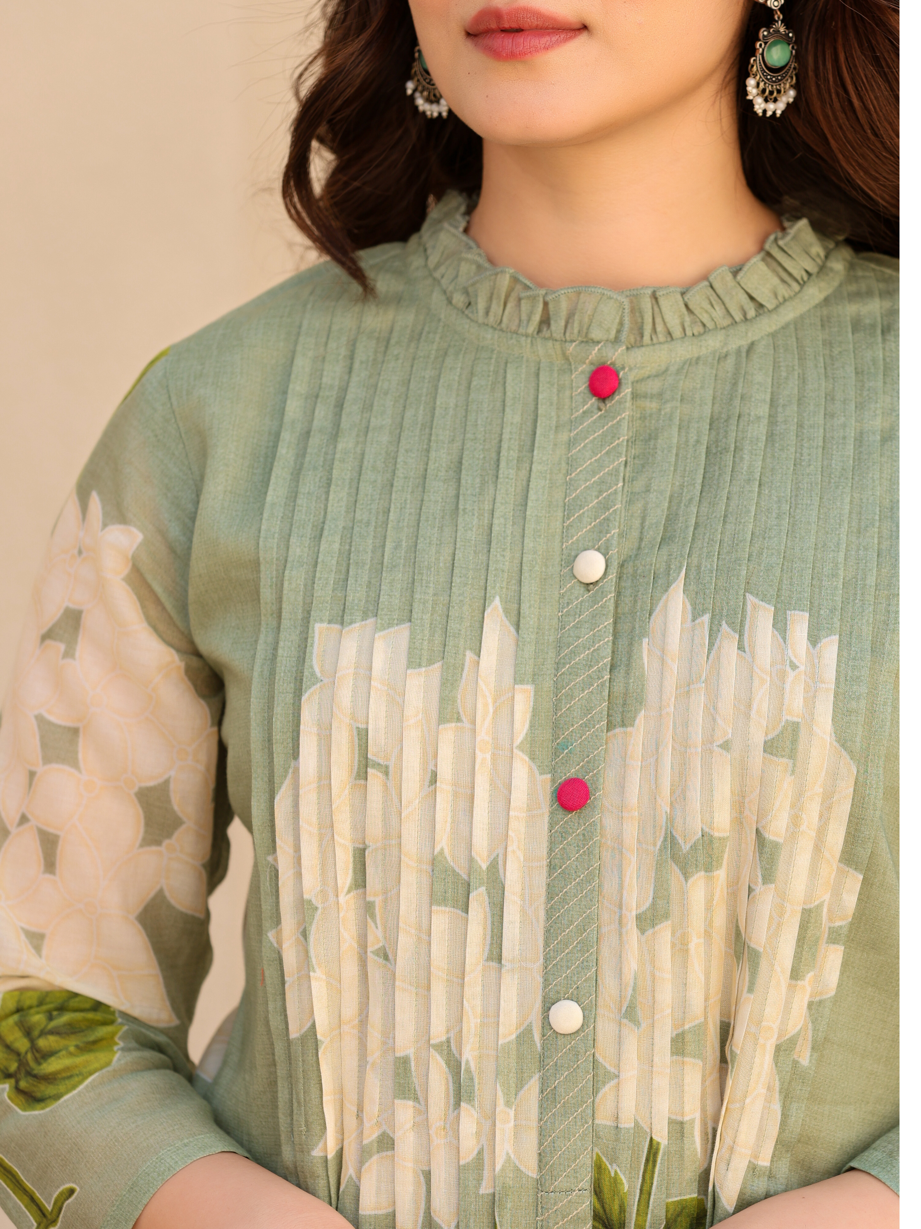 ZAHAN PINTEX  GREEN KURTA SET