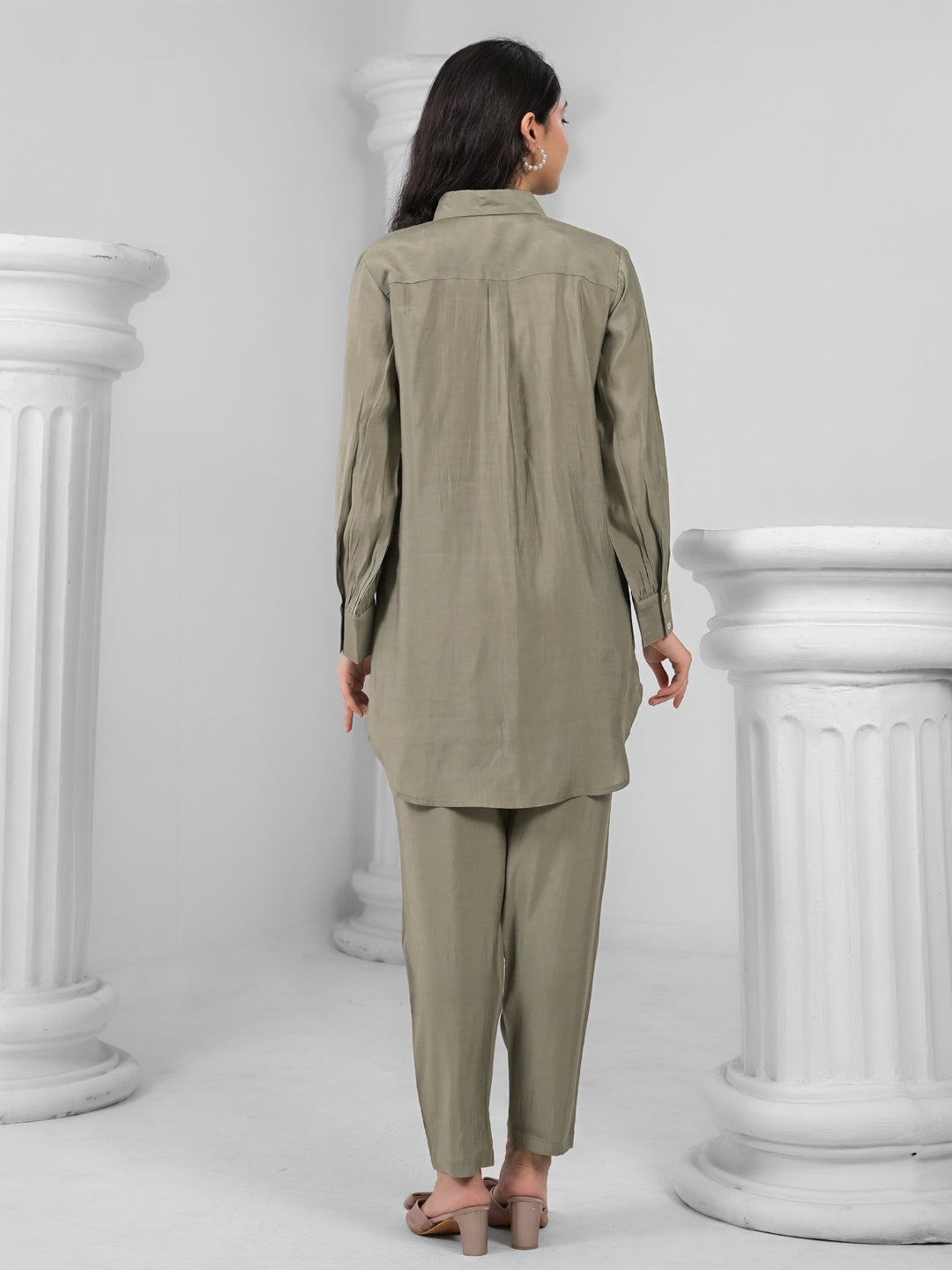 OLIVE MANDALA EMBEROIDERED CO-ORD SET