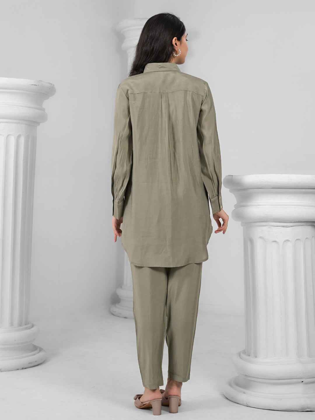 OLIVE MANDALA EMBEROIDERED CO-ORD SET