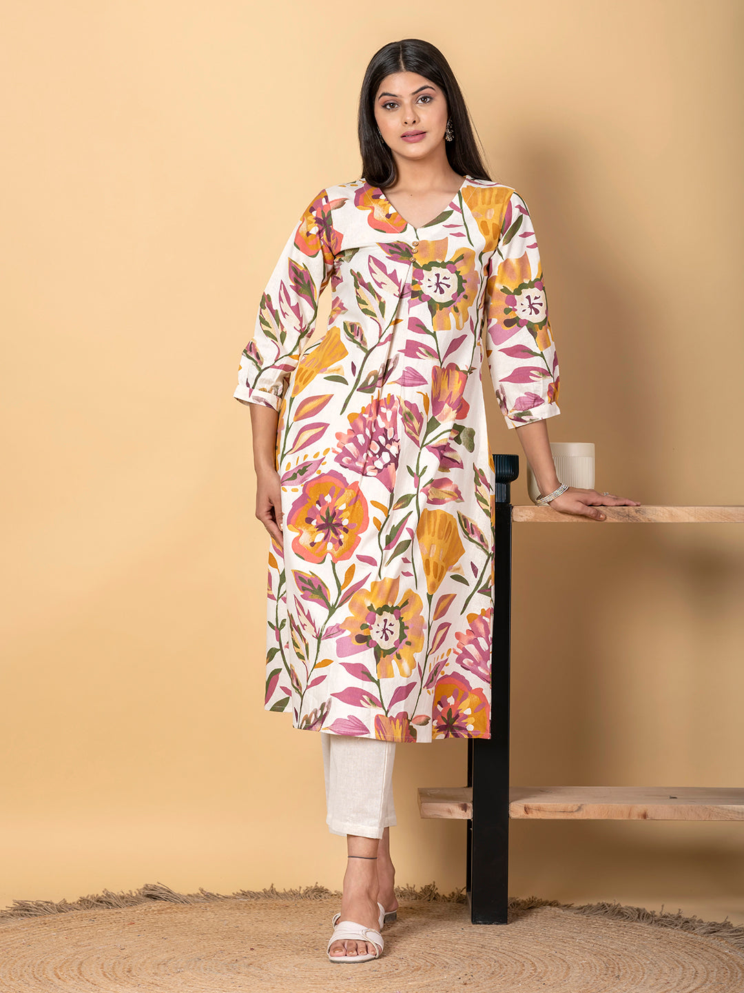 SPRING FIESTA FLORAL  KURTA SET
