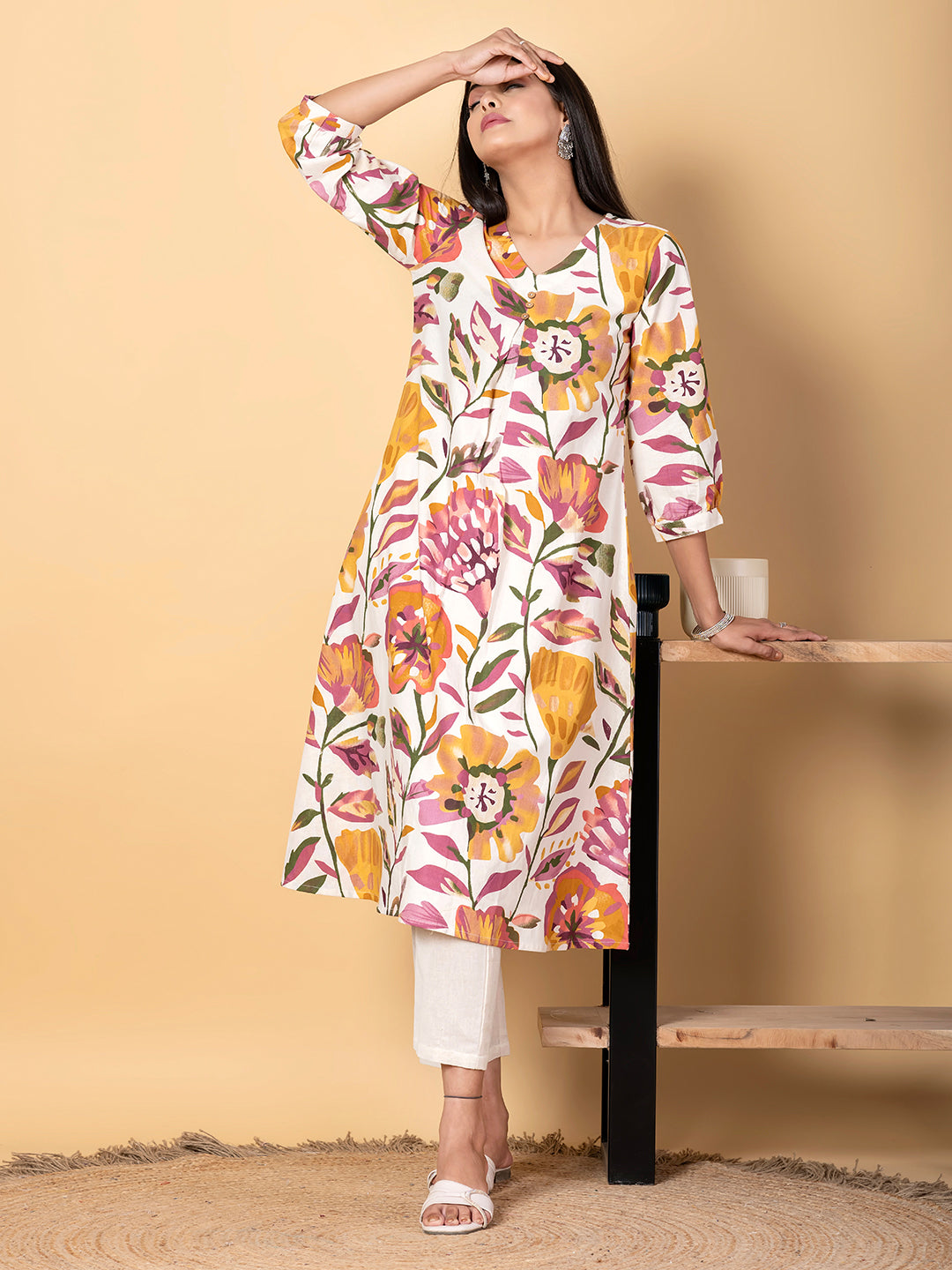 SPRING FIESTA FLORAL  KURTA SET