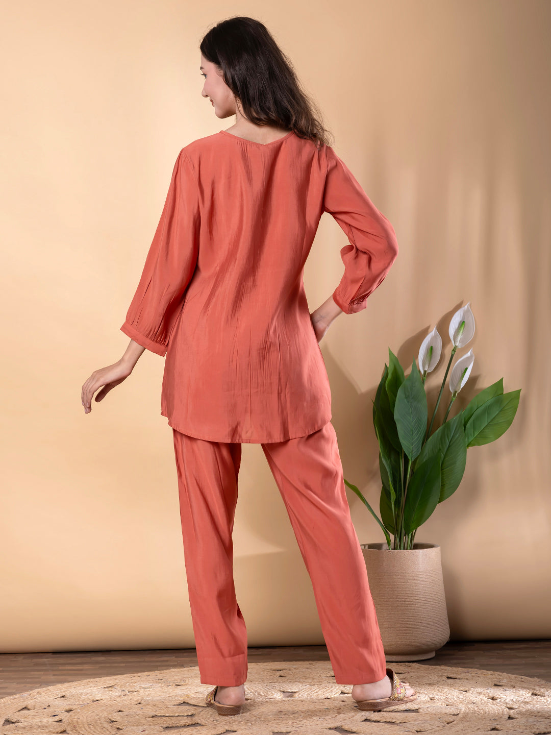 COPPER AURA GOLDEN EMROIDERY  CO-ORD SET