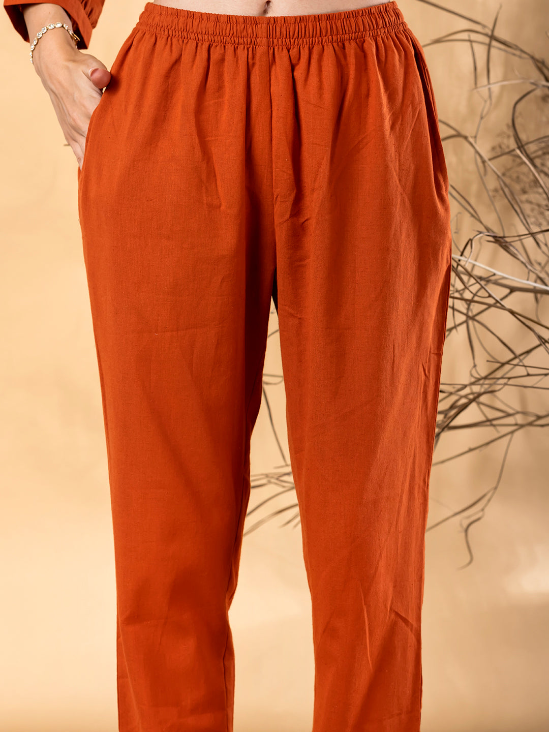 SUNSET RUST THREAD WORK CO-ORD SET