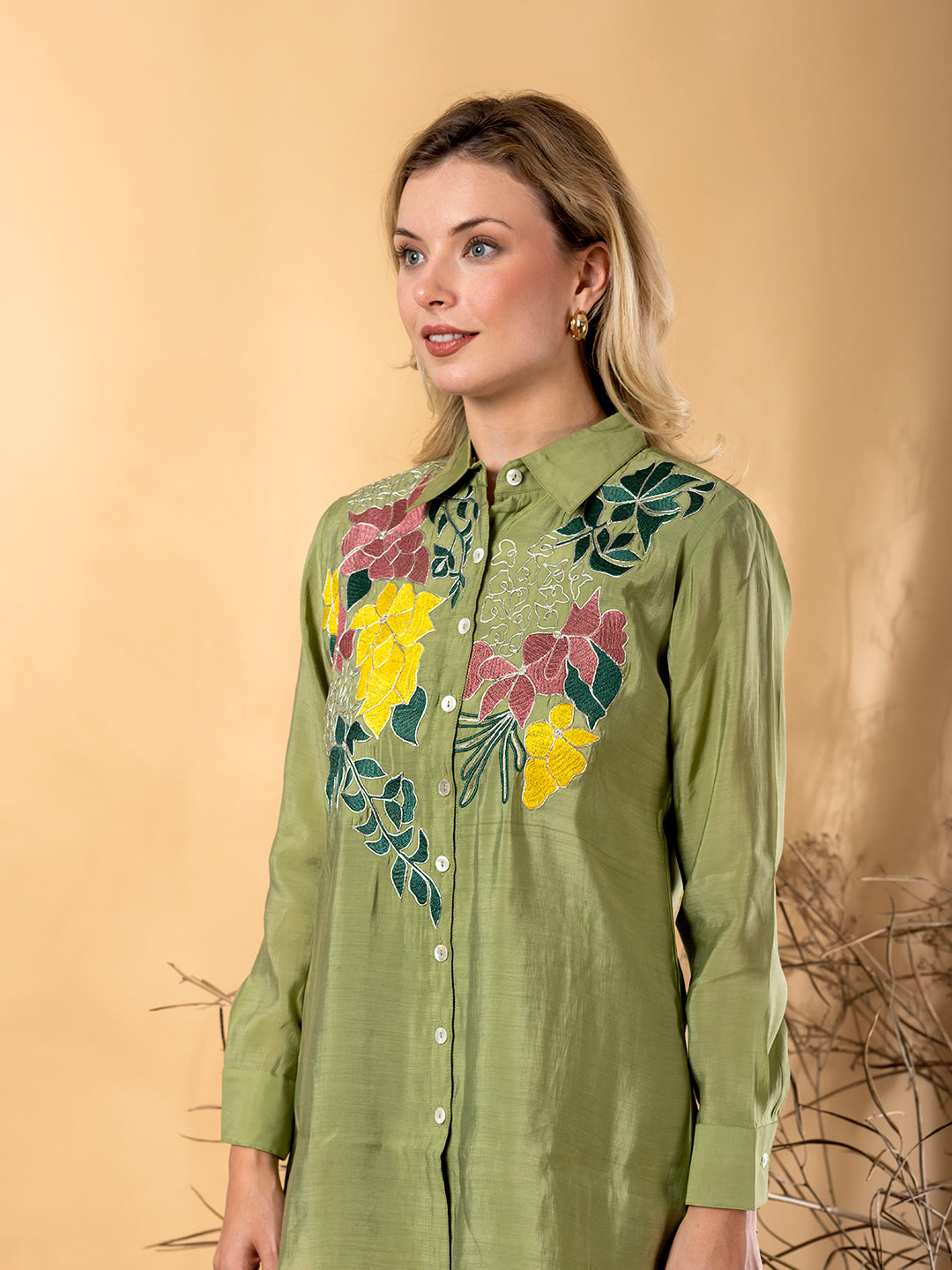 GREEN MEADOW EMBROIDERED CO-ORD SET