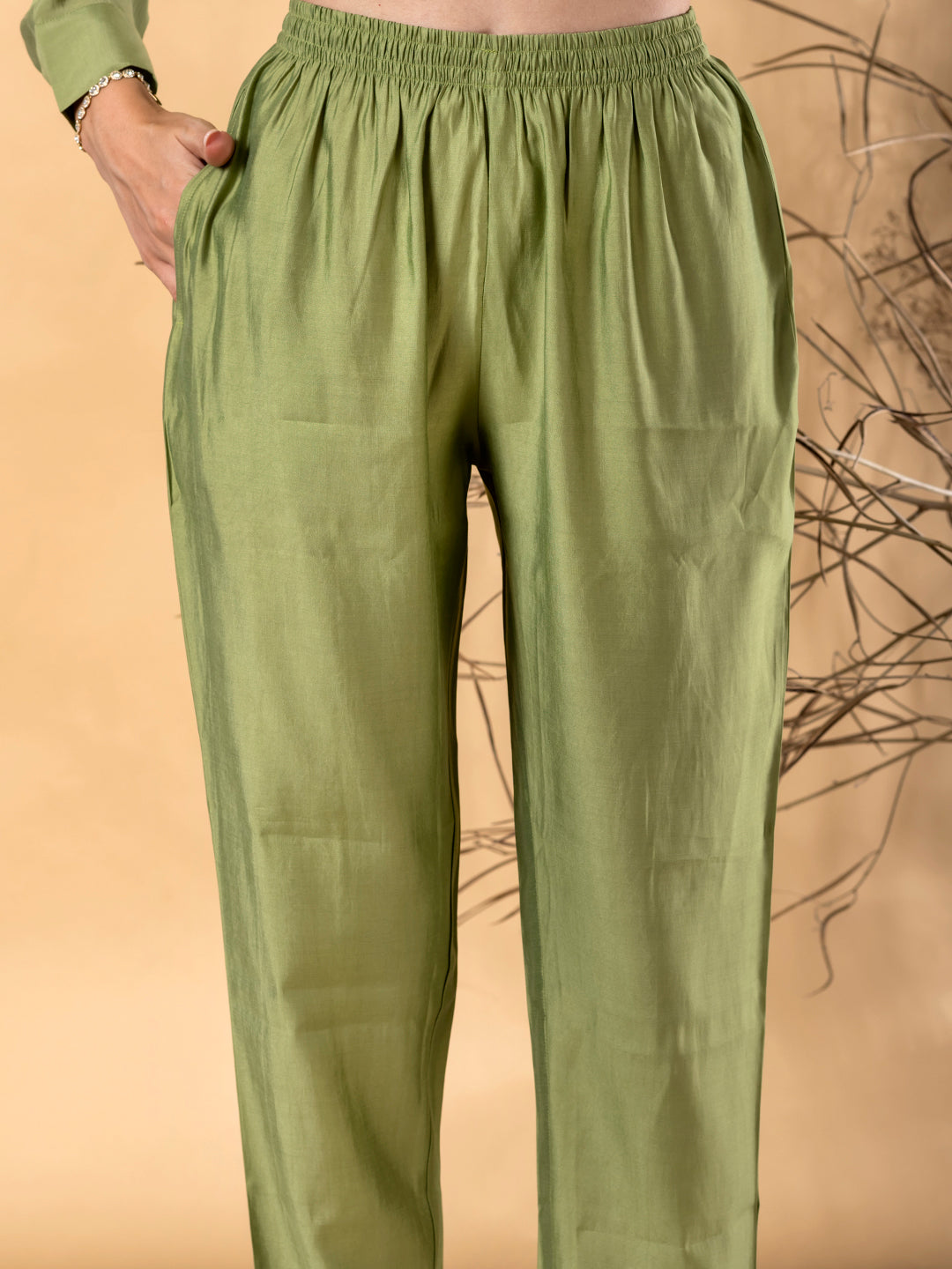 GREEN MEADOW EMBROIDERED CO-ORD SET