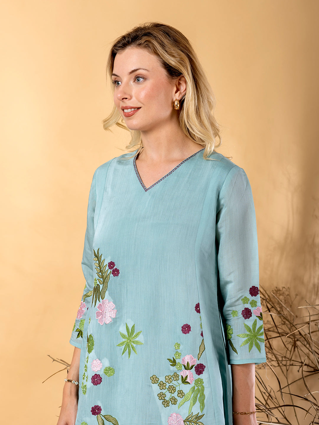PASTEL BLUE PREMIUM EMROIDERY SUIT SET
