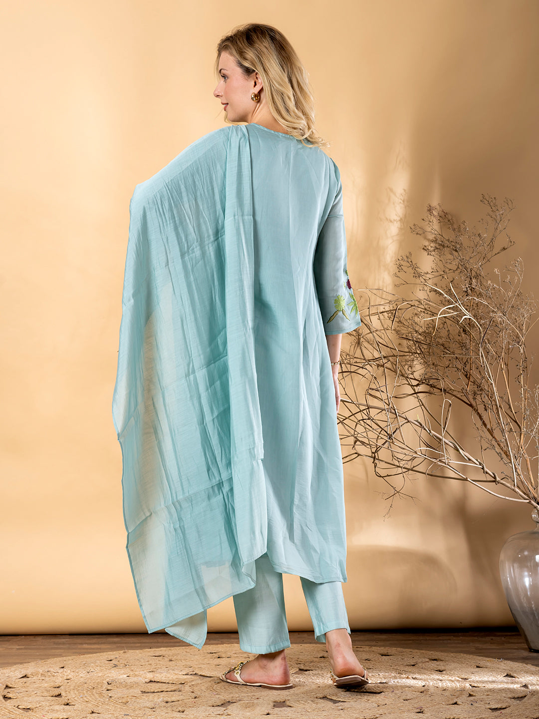 PASTEL BLUE PREMIUM EMROIDERY SUIT SET