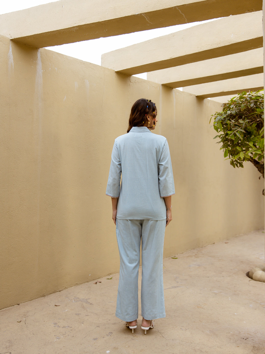 NALYNE AMBER BLUE FUSION  EMBROIDERY  CO-ORD SET
