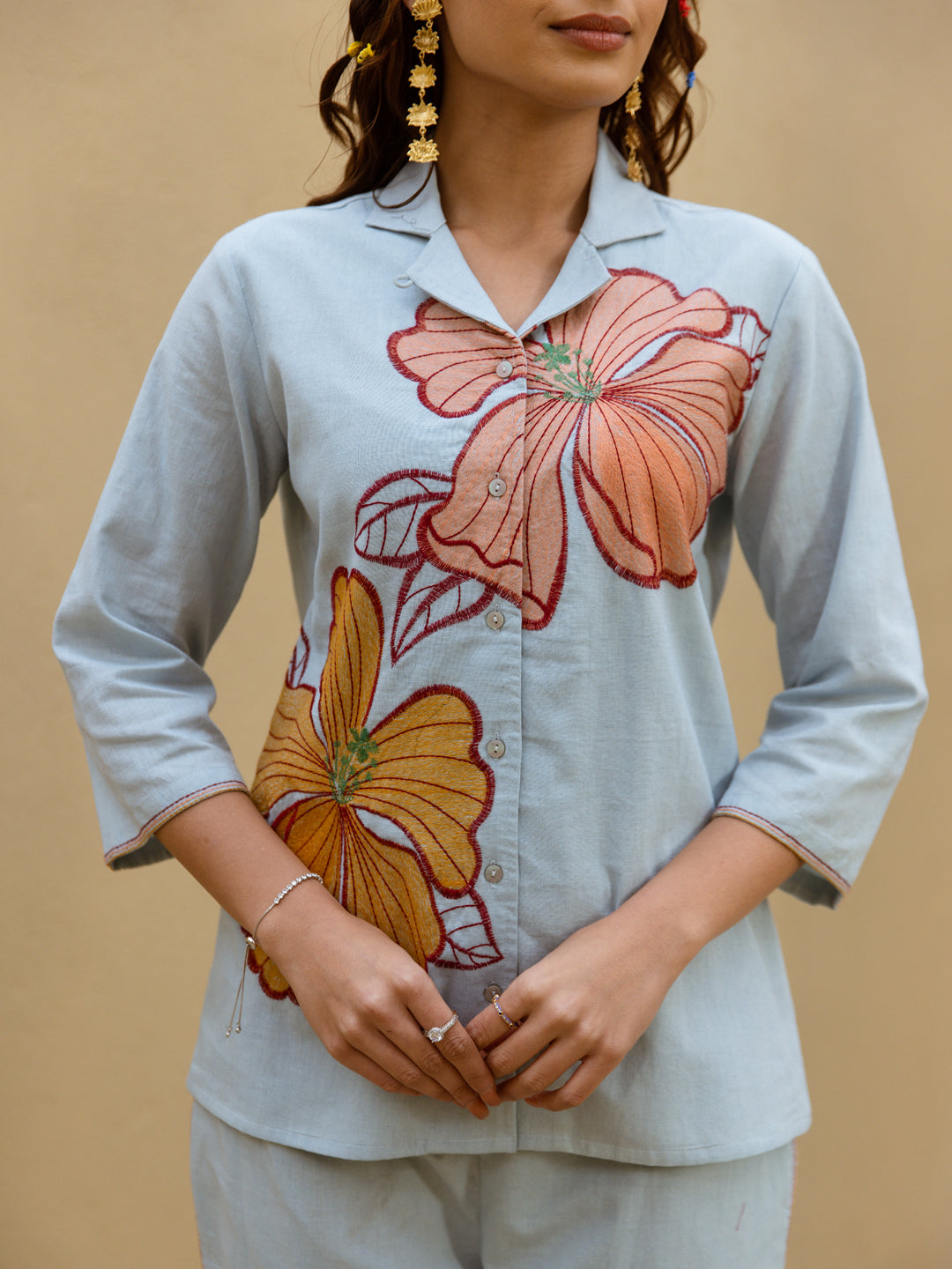NALYNE AMBER BLUE FUSION  EMBROIDERY  CO-ORD SET