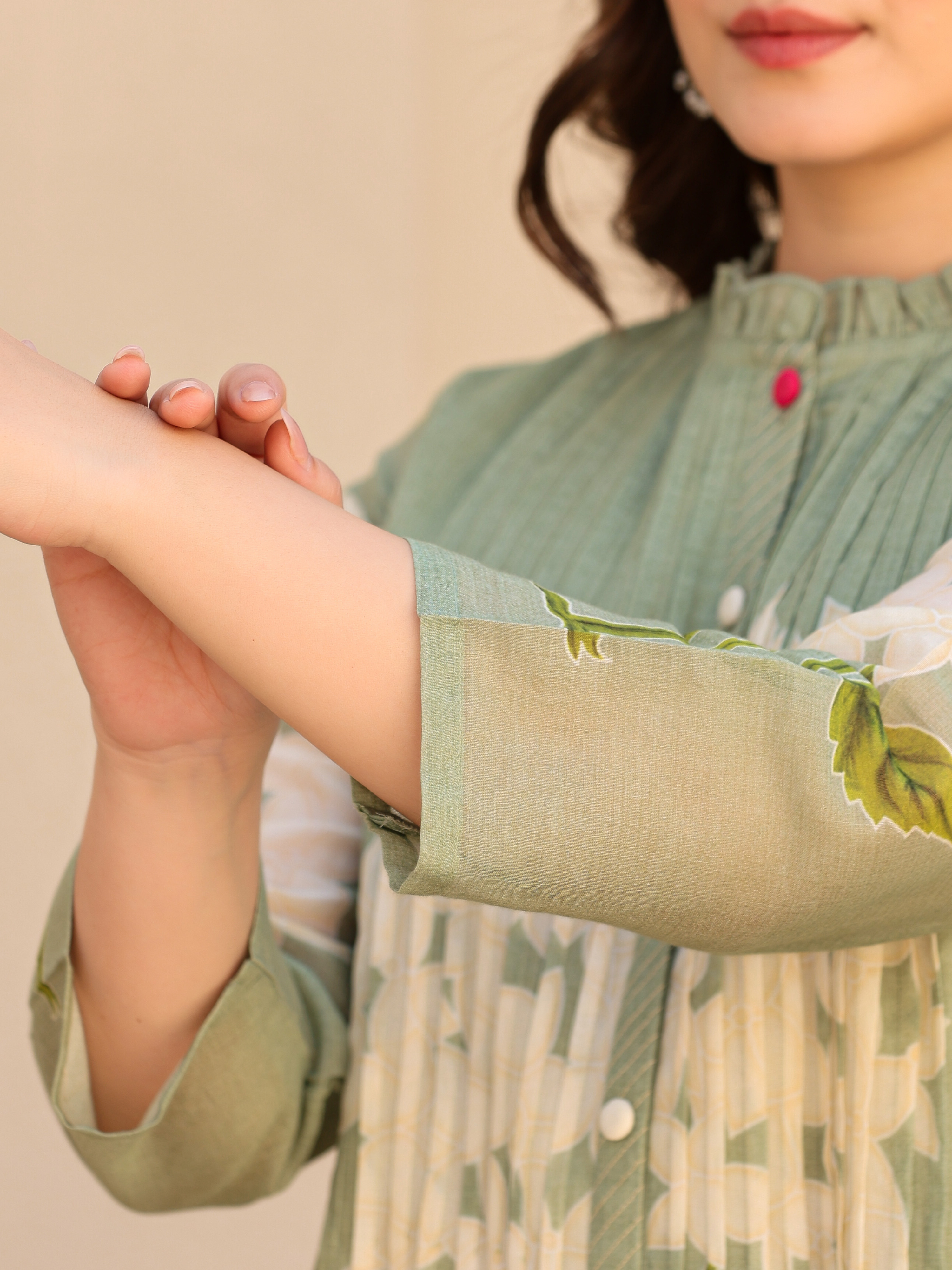 ZAHAN PINTEX  GREEN KURTA SET