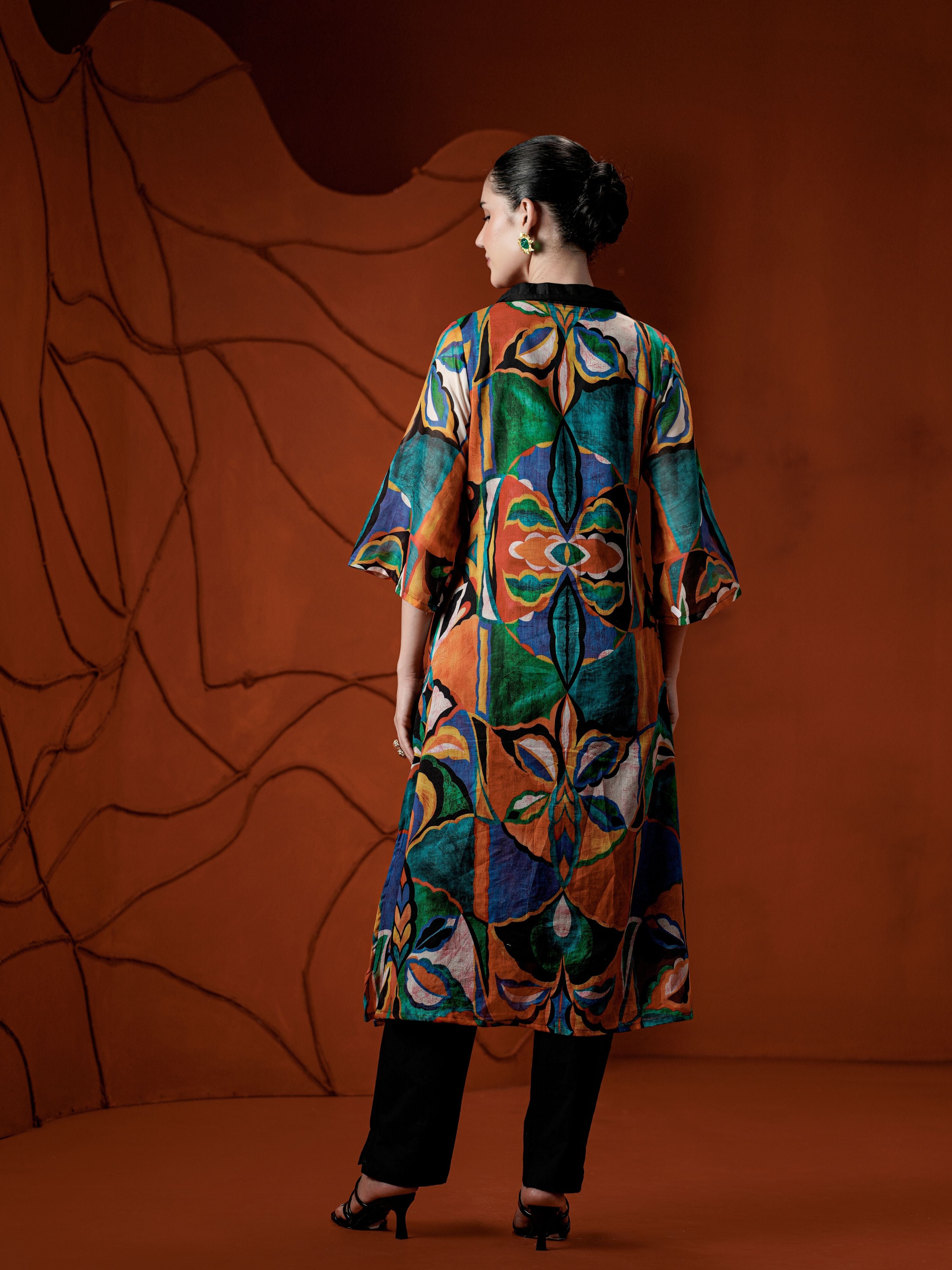 ARTISAN GARDEN DRAPE PURE MUL COTTON KURTA SET