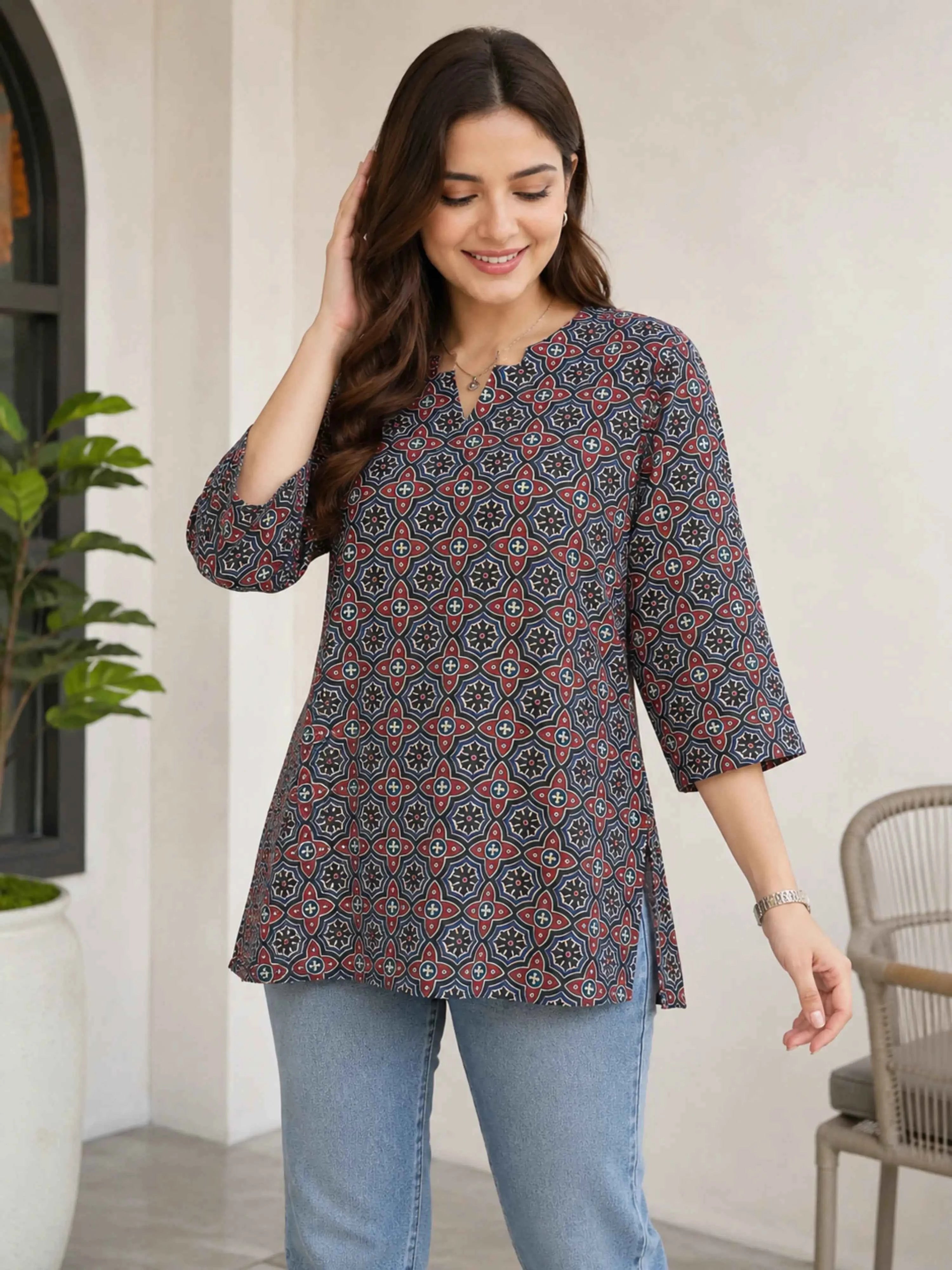 AJRAKH CHARM PRINTED KURTI