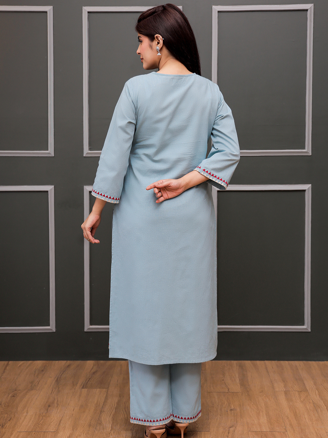 MADHURI TEAL EMBROIDERED KURTA SET