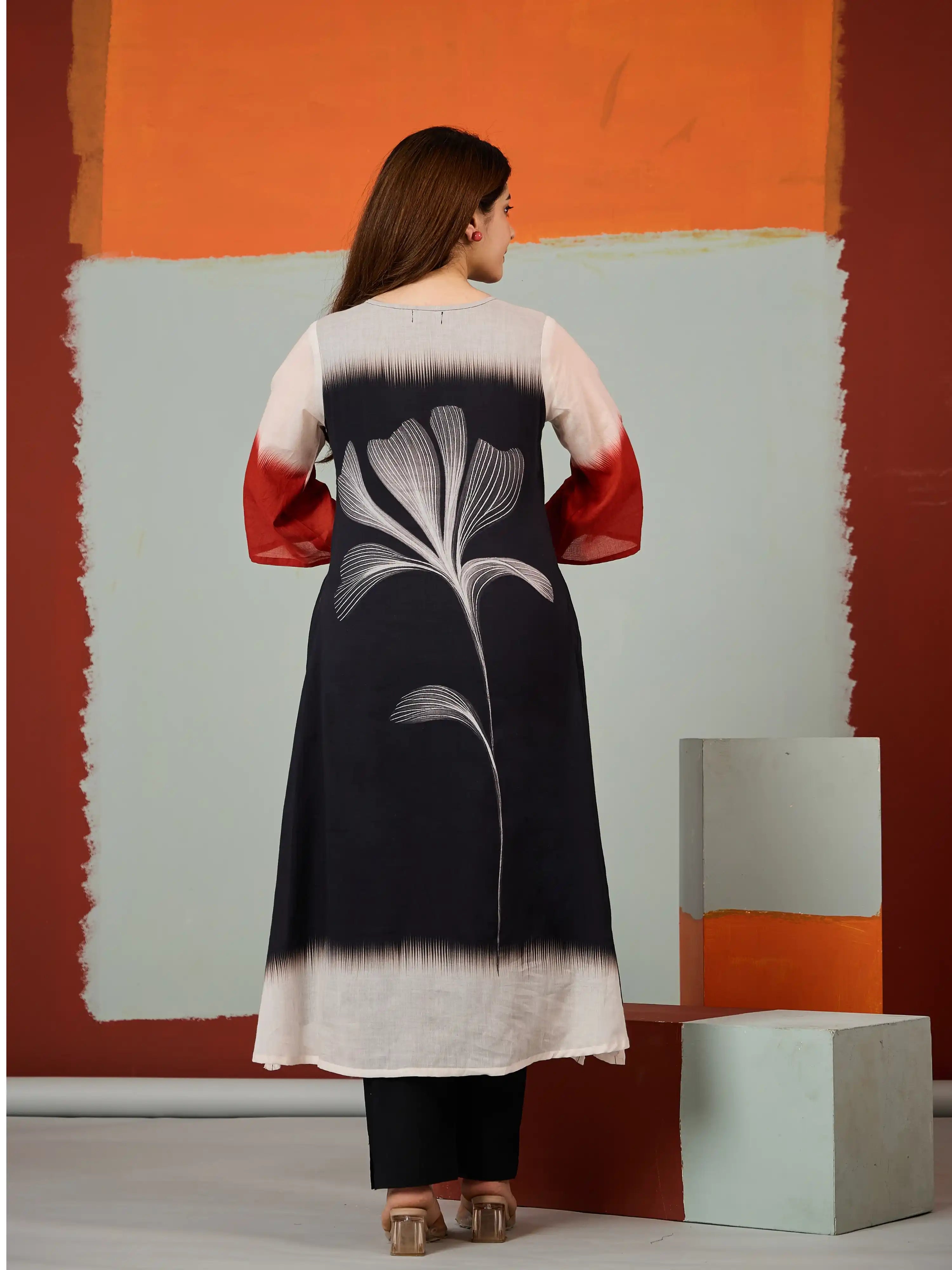 SHADOW PETAL DESIGNER PURE COTTON KURTA SET