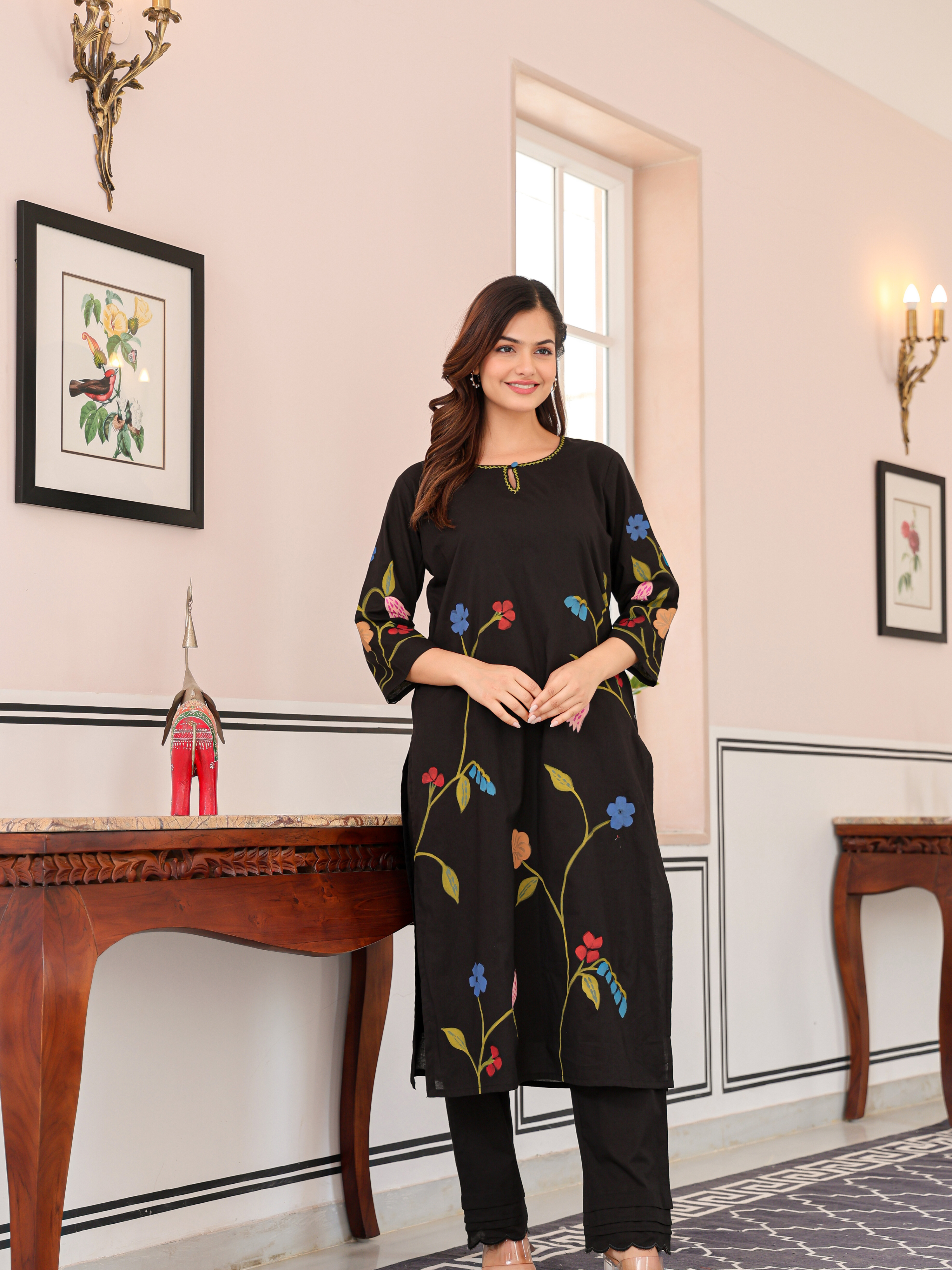 MARINA LACK FLORAL KURTA SET