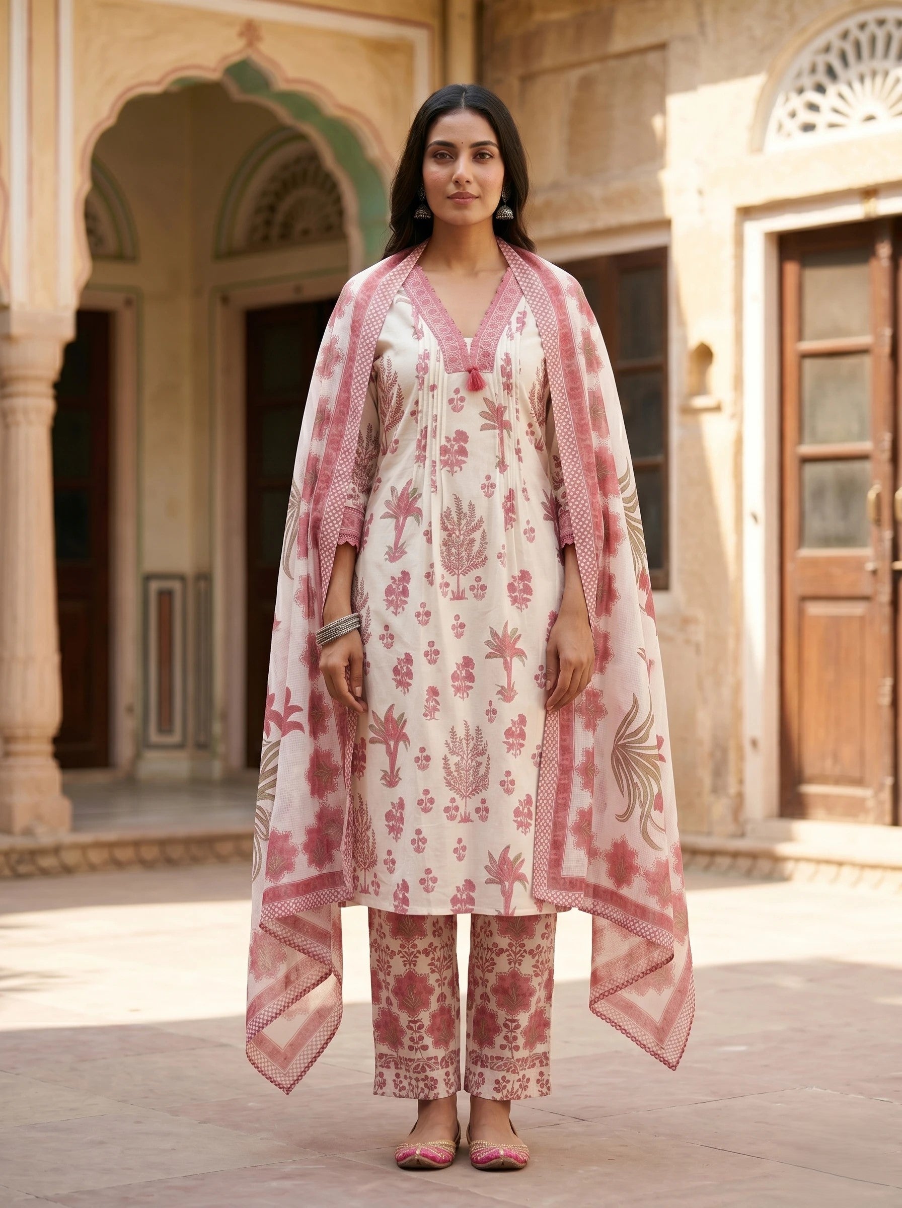 ROSE GARDEN PURE COTTON SUIT SET