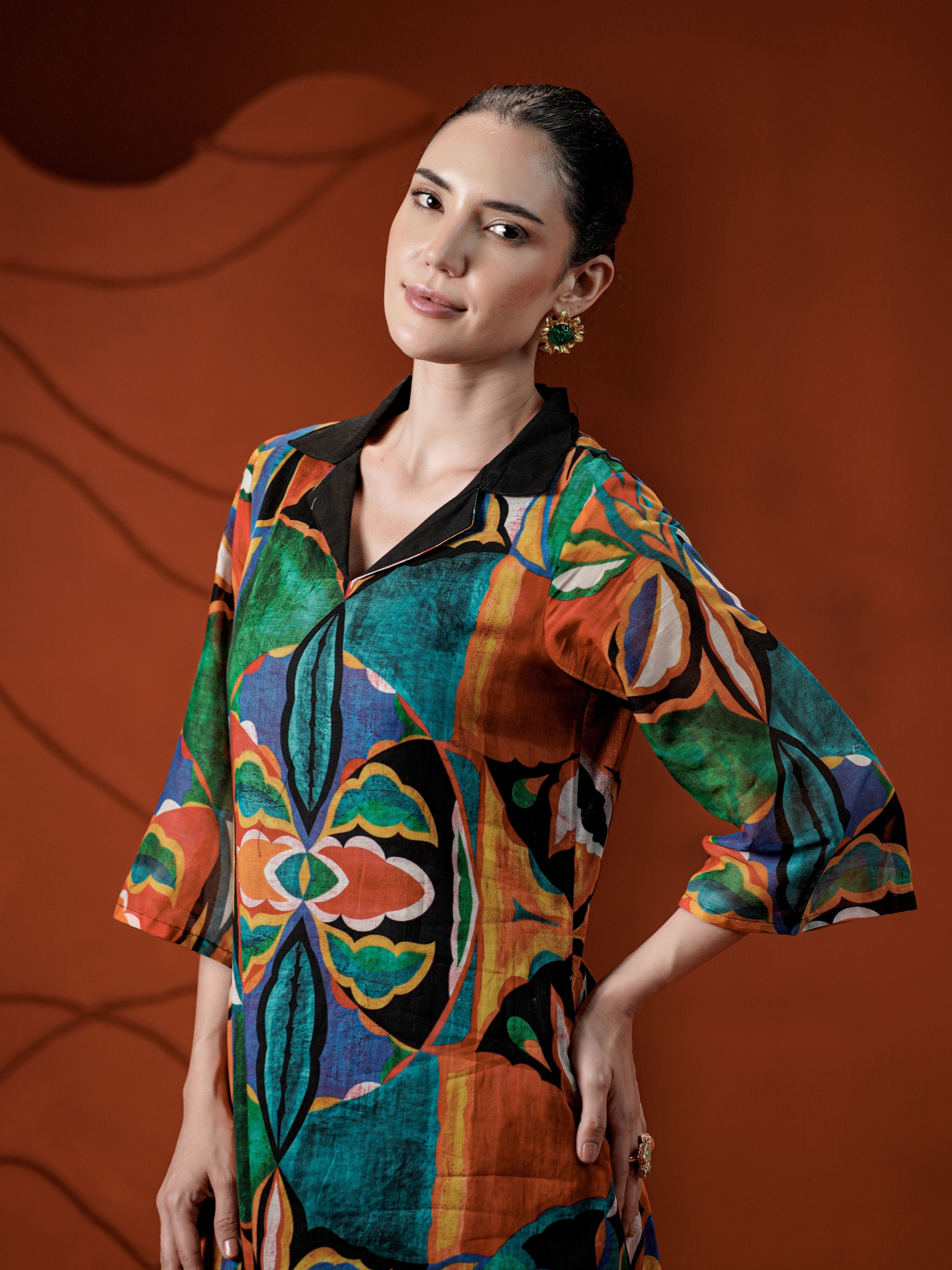 ARTISAN GARDEN DRAPE PURE MUL COTTON KURTA SET