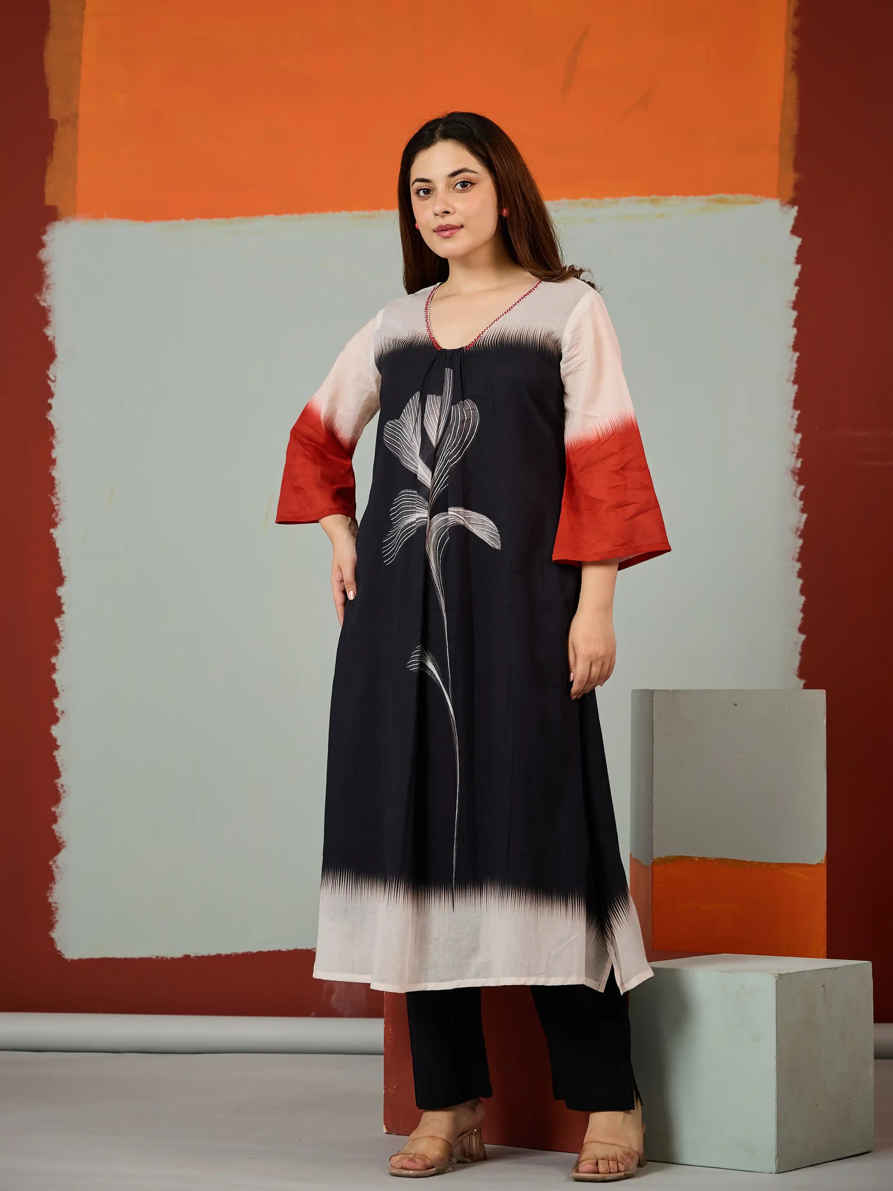 SHADOW PETAL DESIGNER PURE COTTON KURTA SET