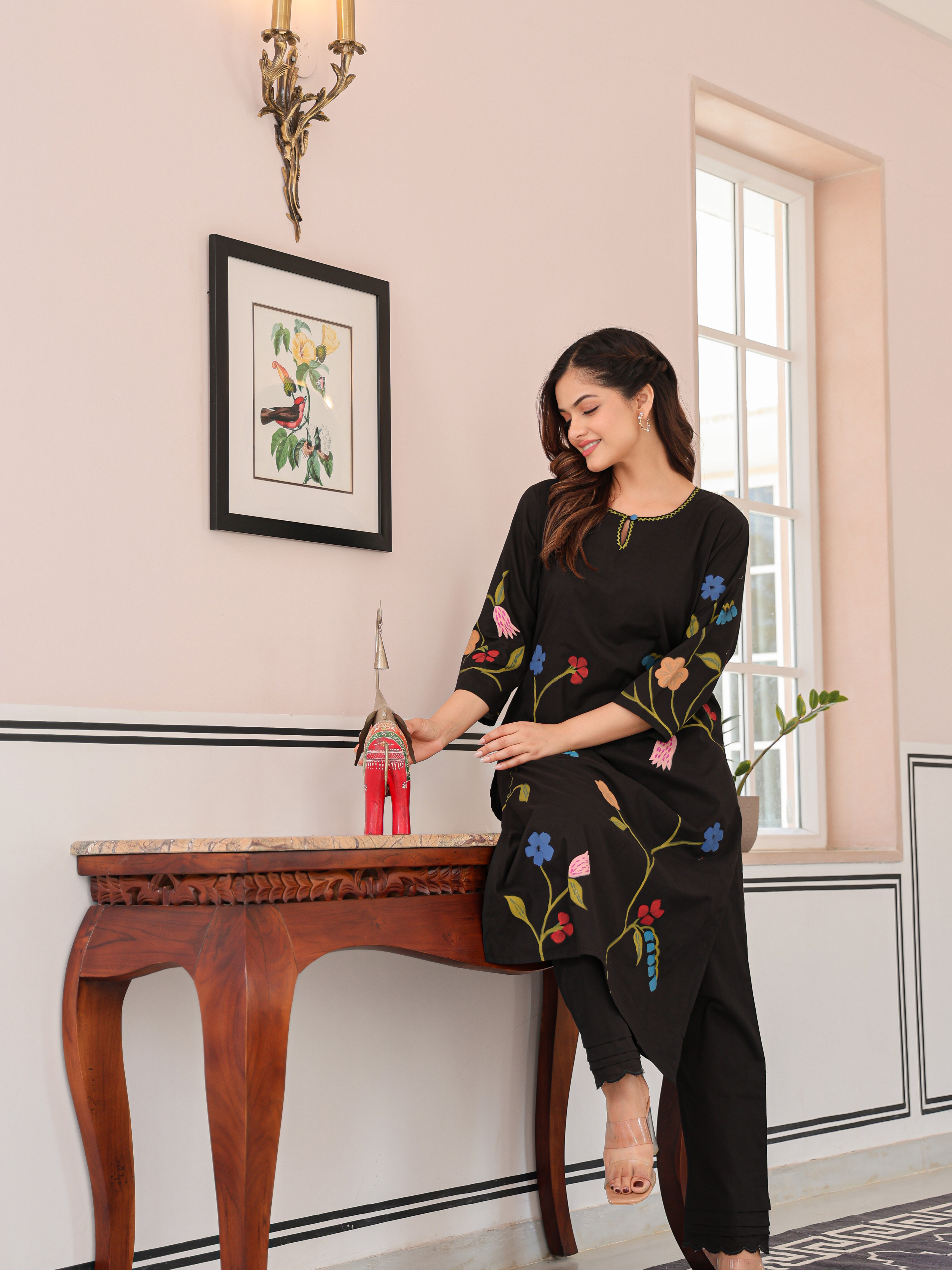 MARINA LACK FLORAL KURTA SET