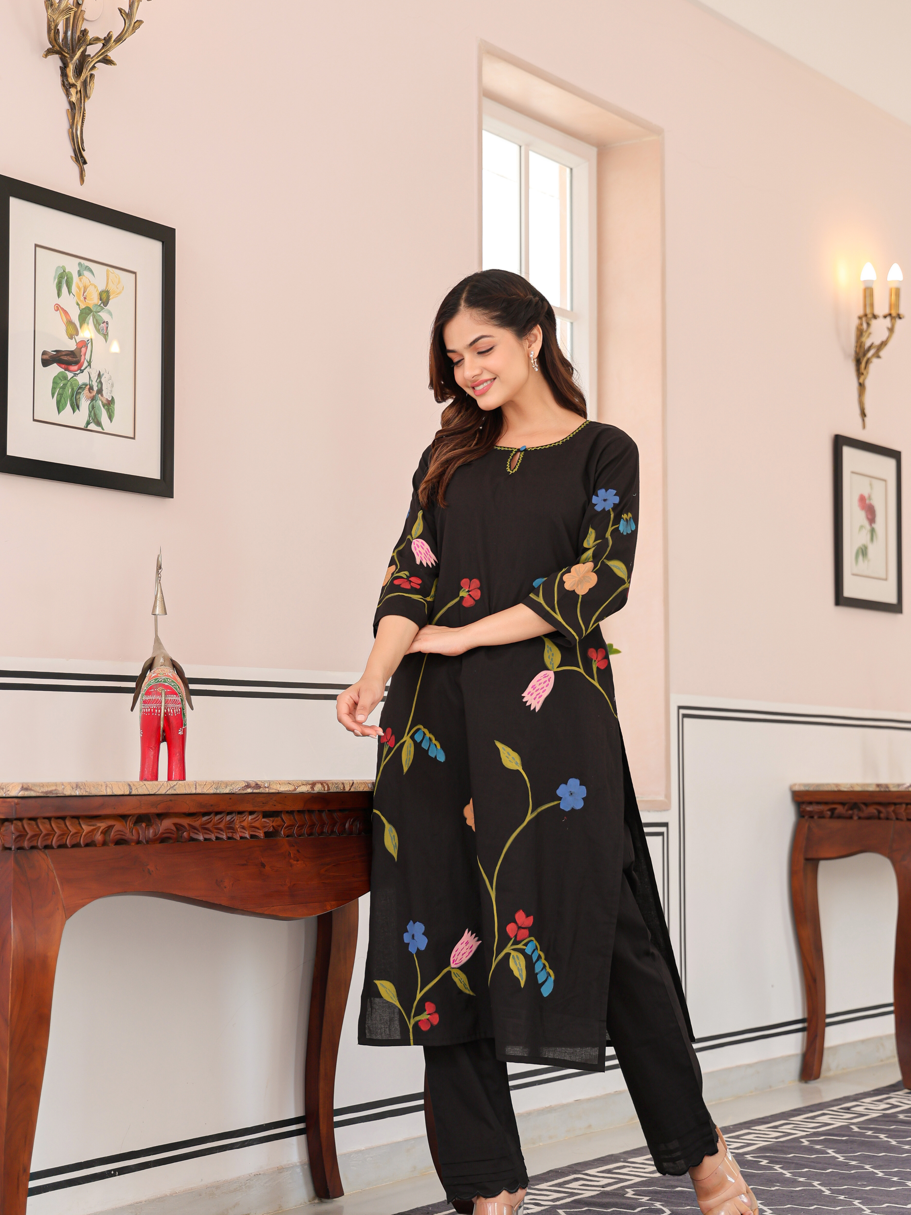 MARINA LACK FLORAL KURTA SET