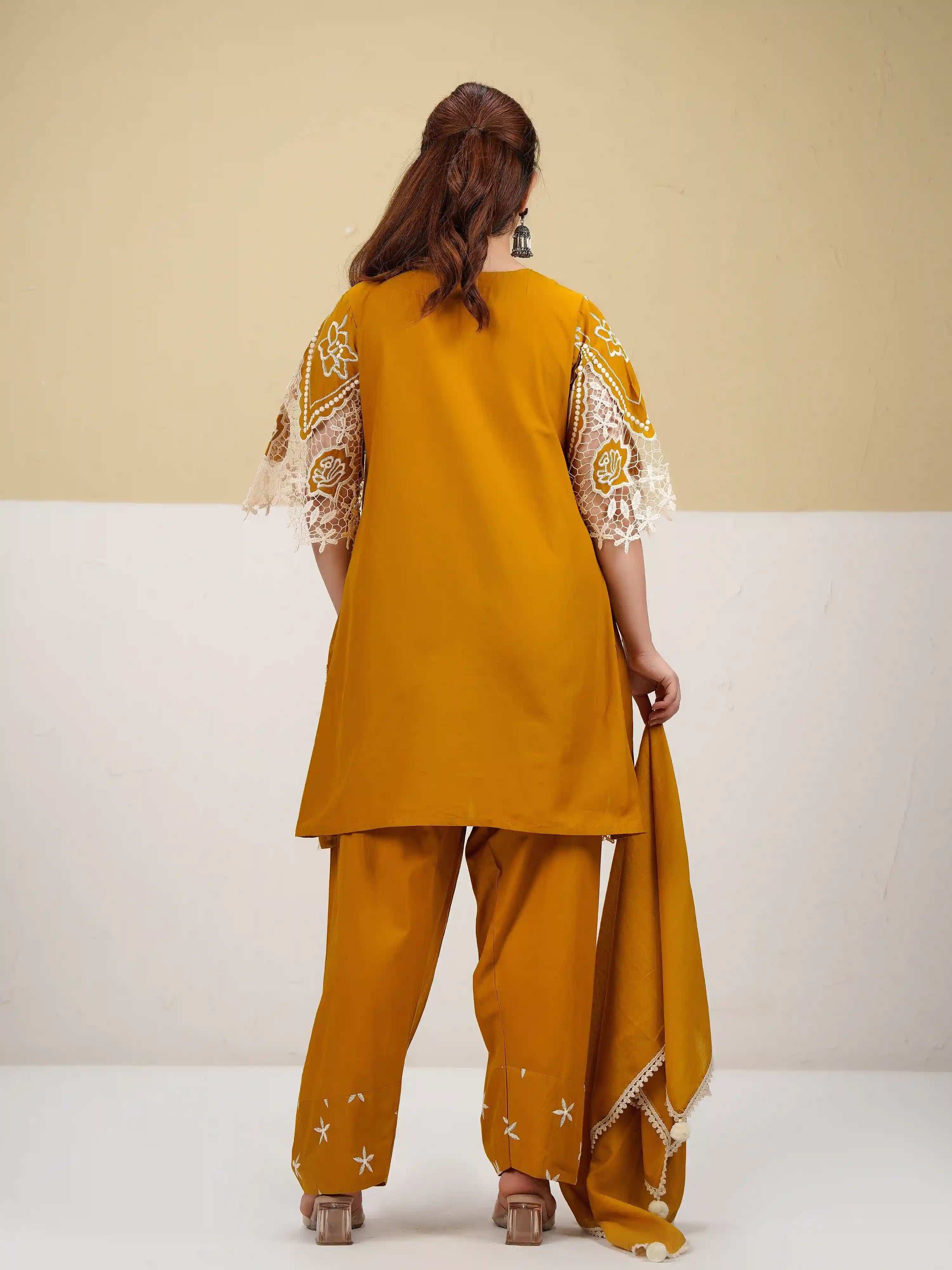 SUNFLOWER EMBROIDERED ELEGANCE PAKISTANI FARSHI SALWAR SUIT