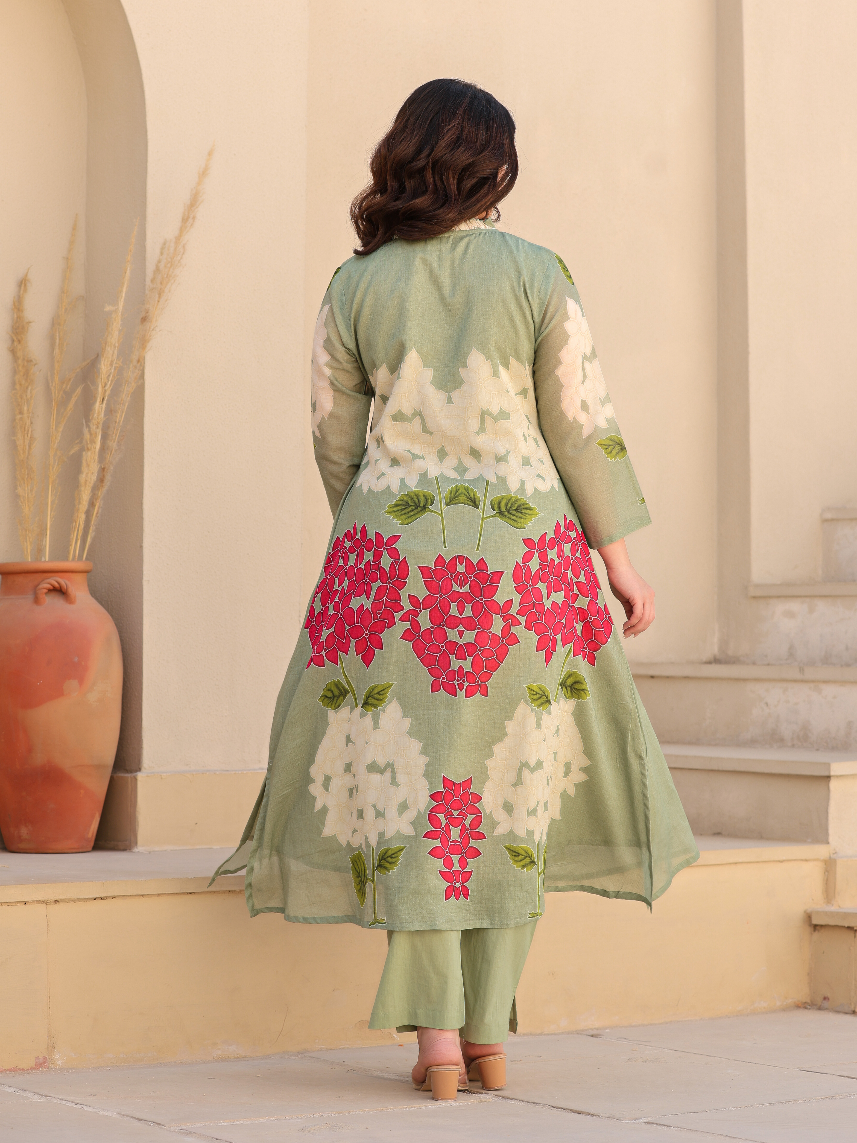 ZAHAN PINTEX  GREEN KURTA SET
