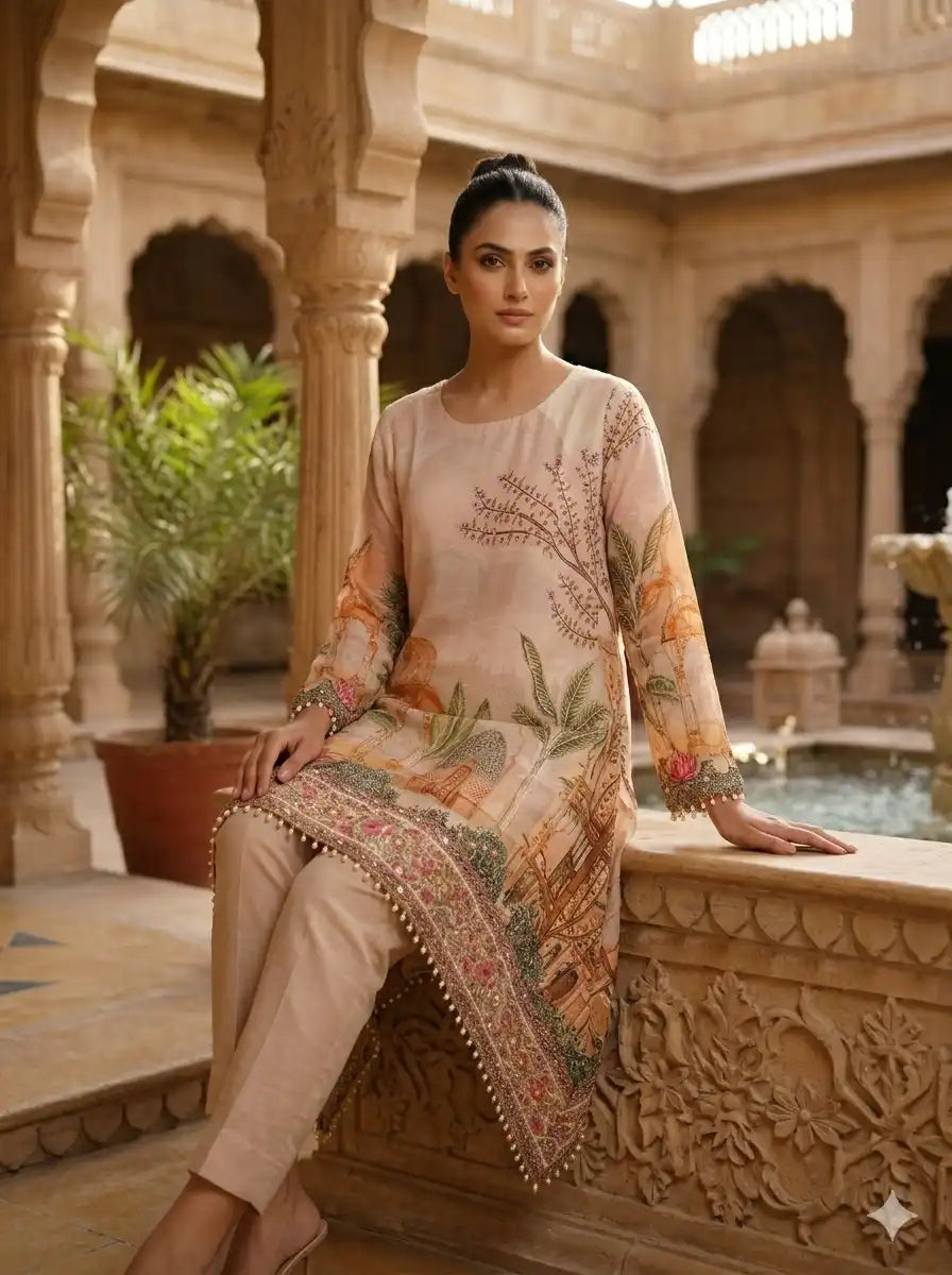 MAHRINAA C-CUT MUSLIN SUIT SET