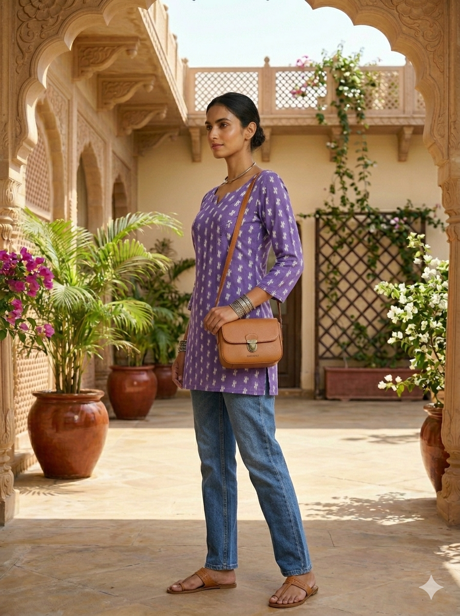 PURPLE EMBROIDERED KURTI