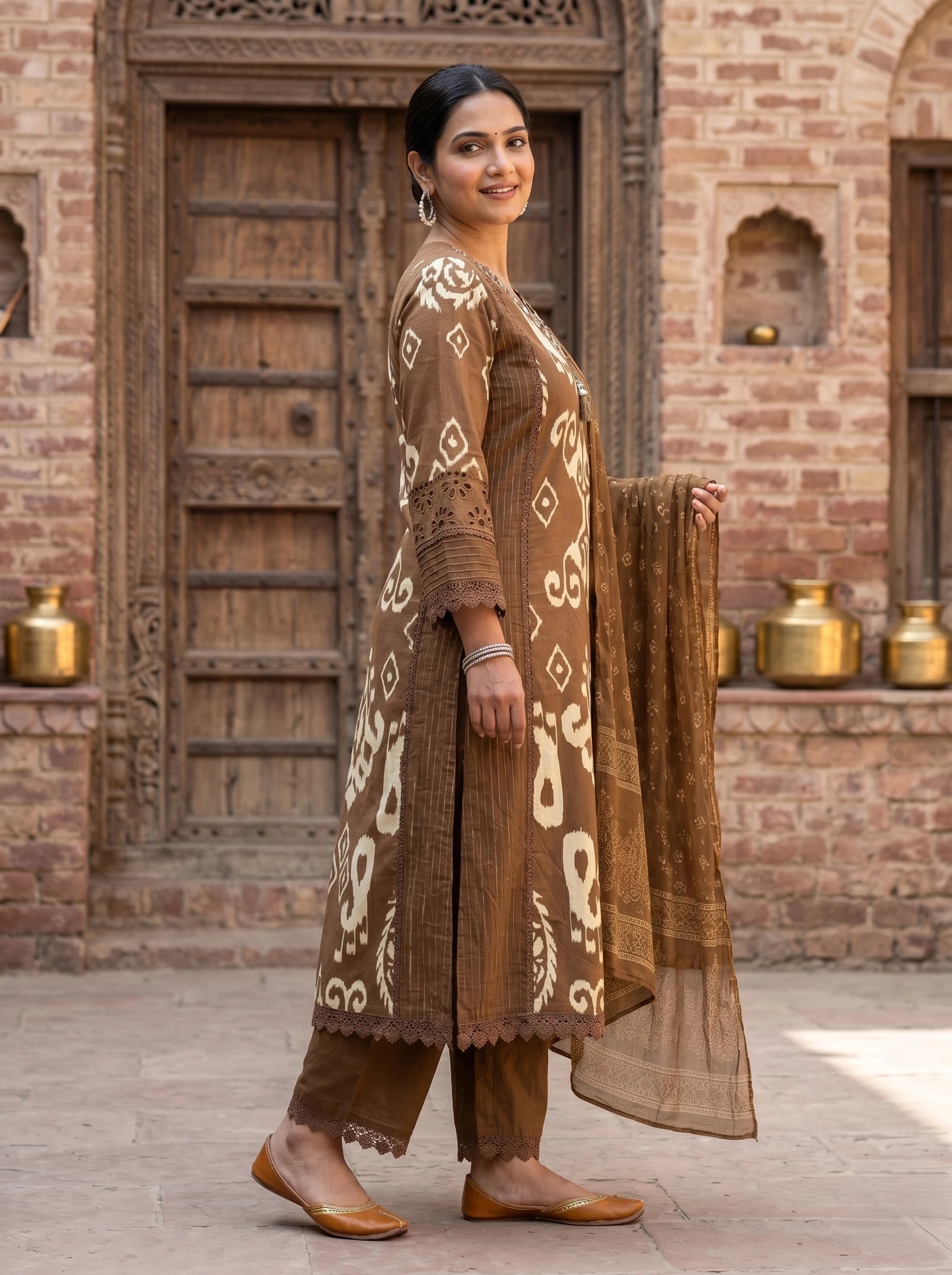 COCOA HERITAGE MUL COTTON SUIT SET