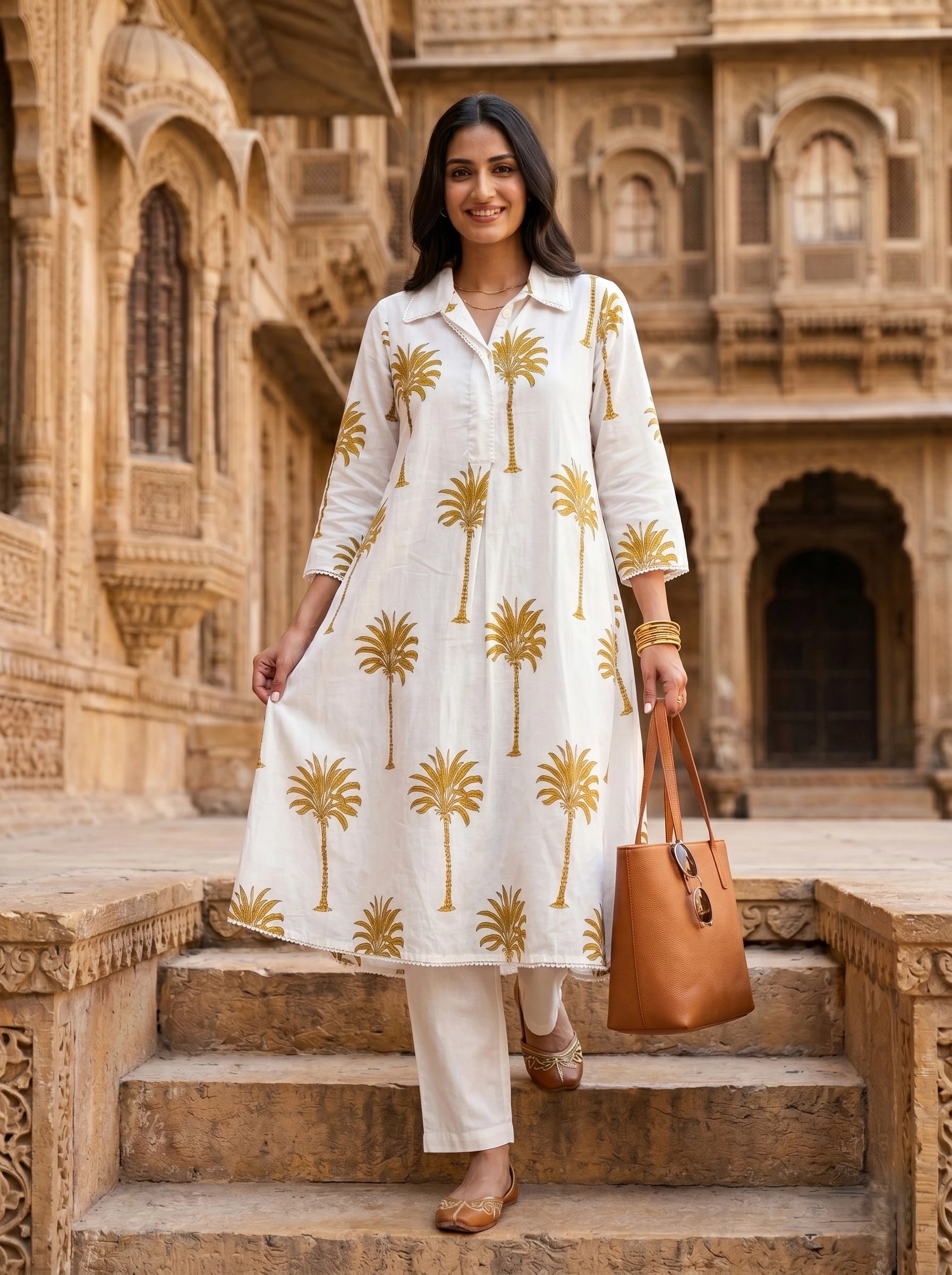PALM TREE WITH INNER KURTA SET