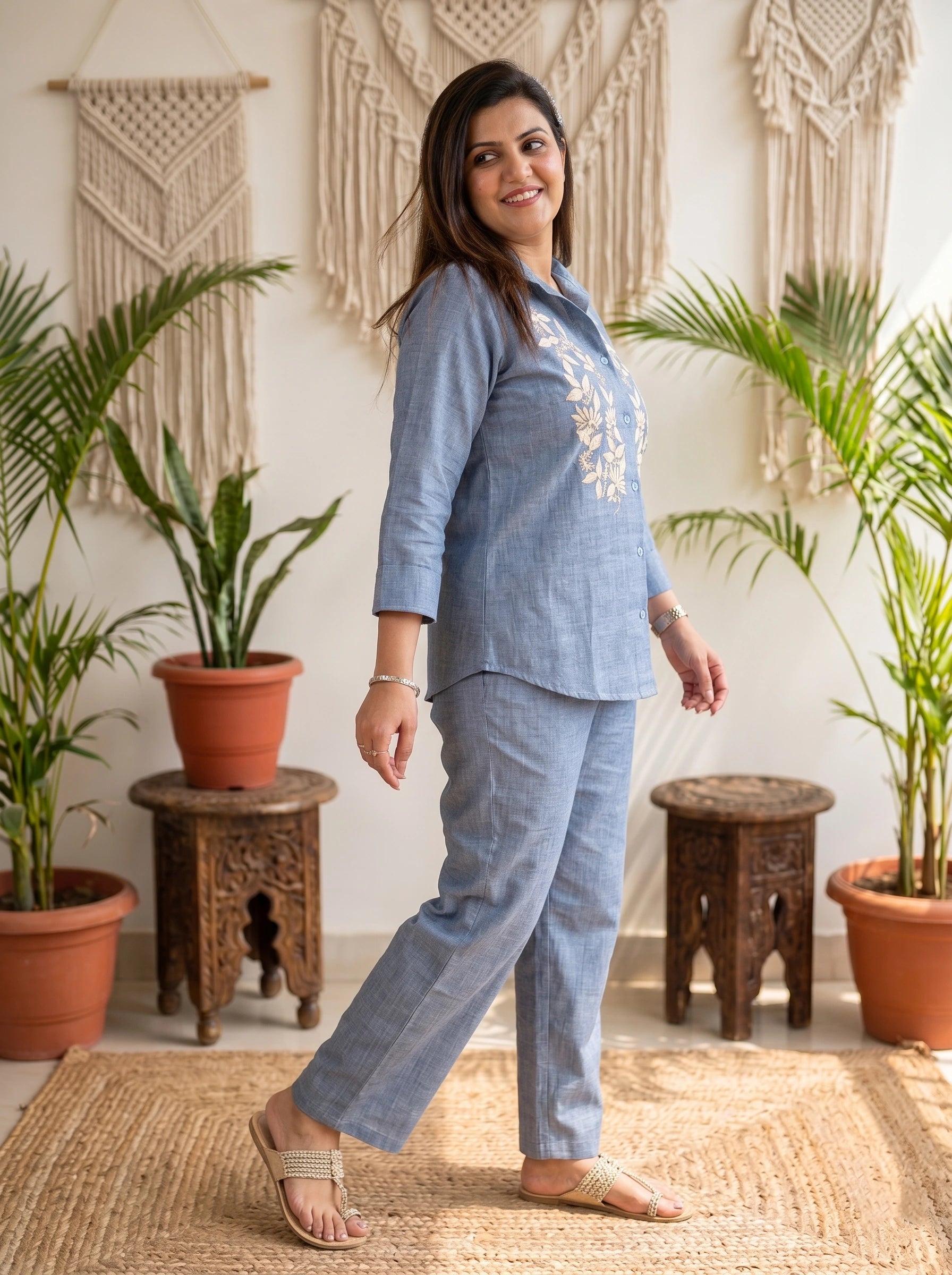 POWDER BLUE EMBROIDERED CO-ORD SET