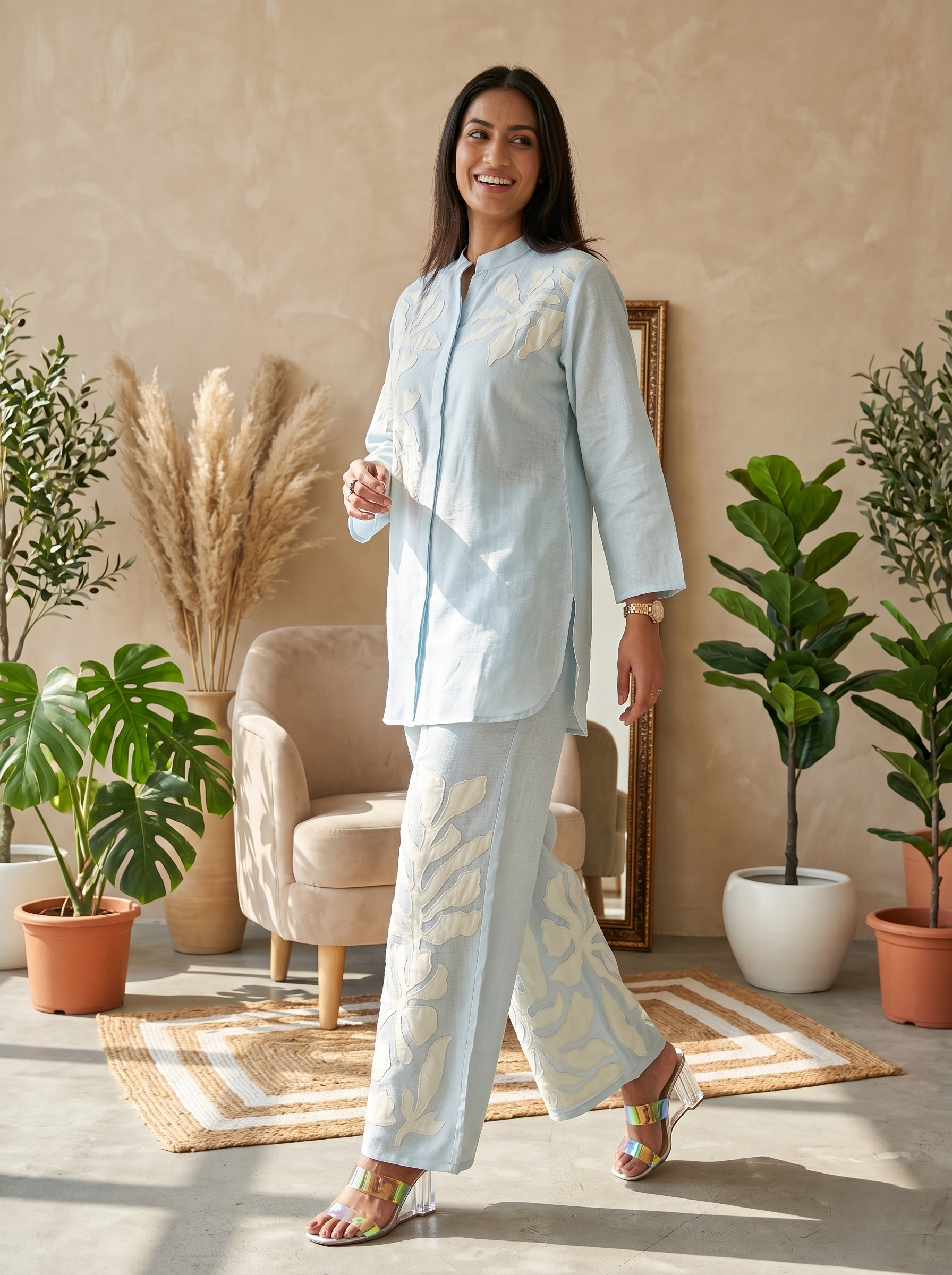 MIST BLUE FLORAL CO-ORD SET