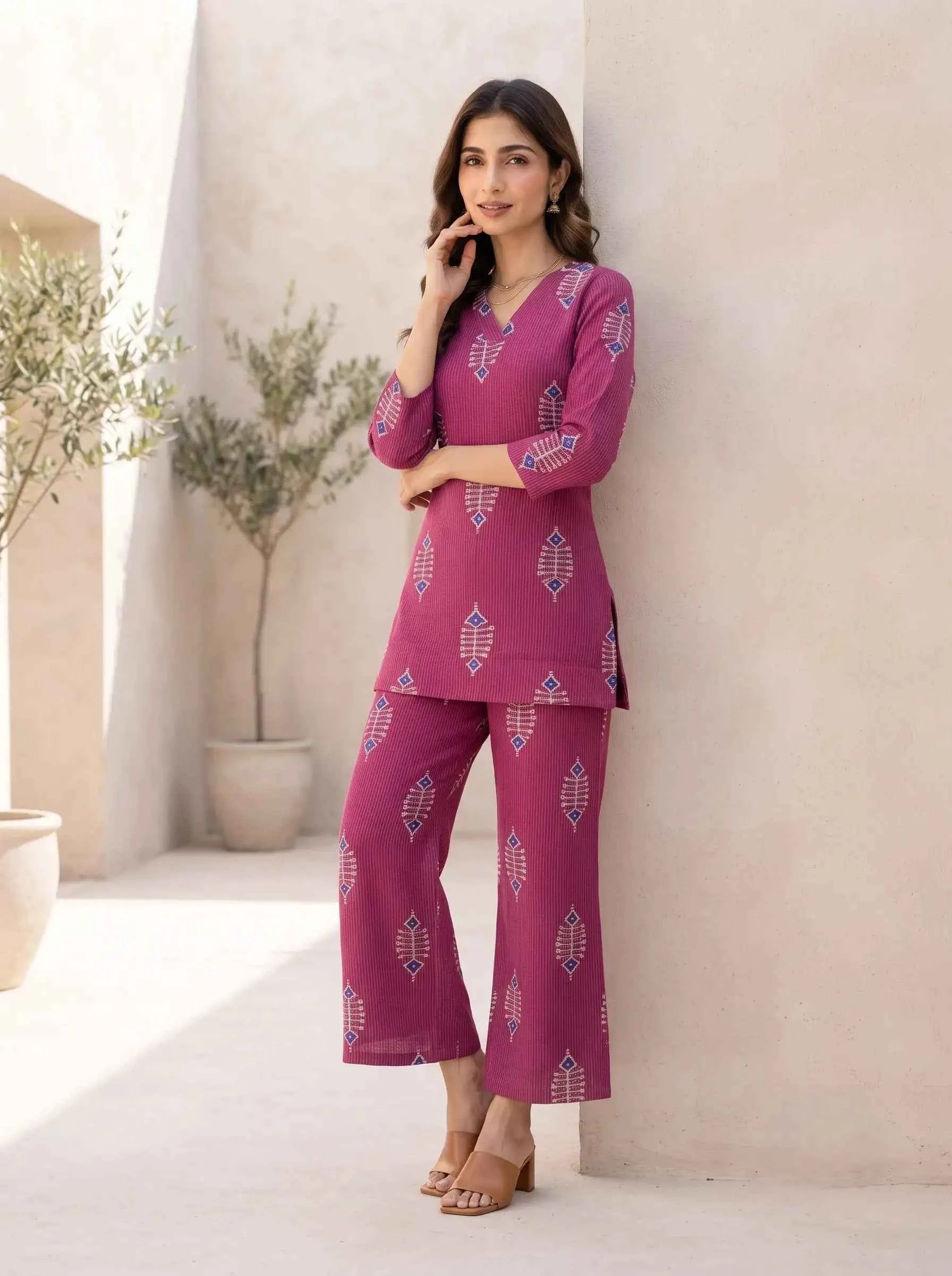 ROYAL RASPBERRY FUSION PURE COTTON CO-ORD SET