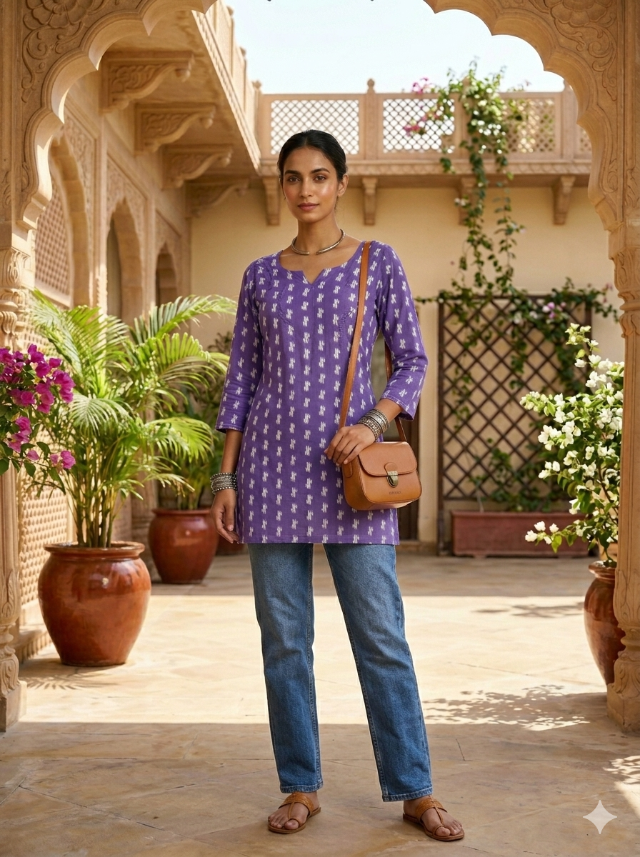 PURPLE EMBROIDERED KURTI