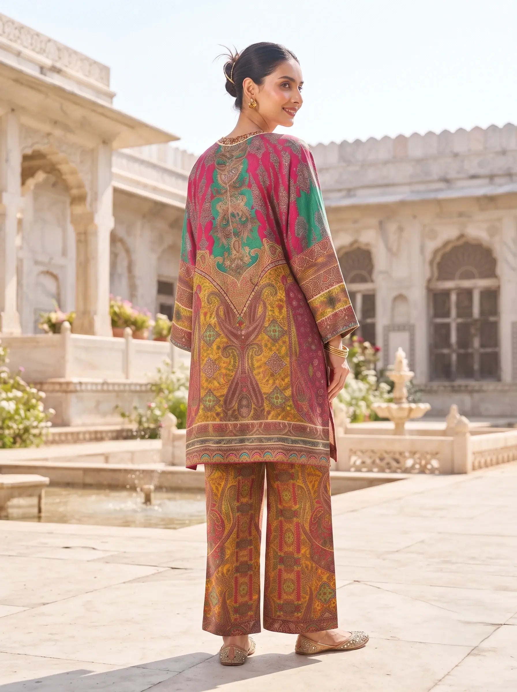 BOHEMIAN SILK-BLEND PURE MUSLIN CO-ORD SET