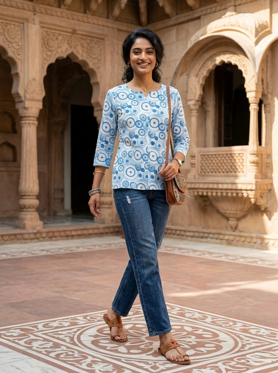 BLUE ORBIT PRINT KURTI