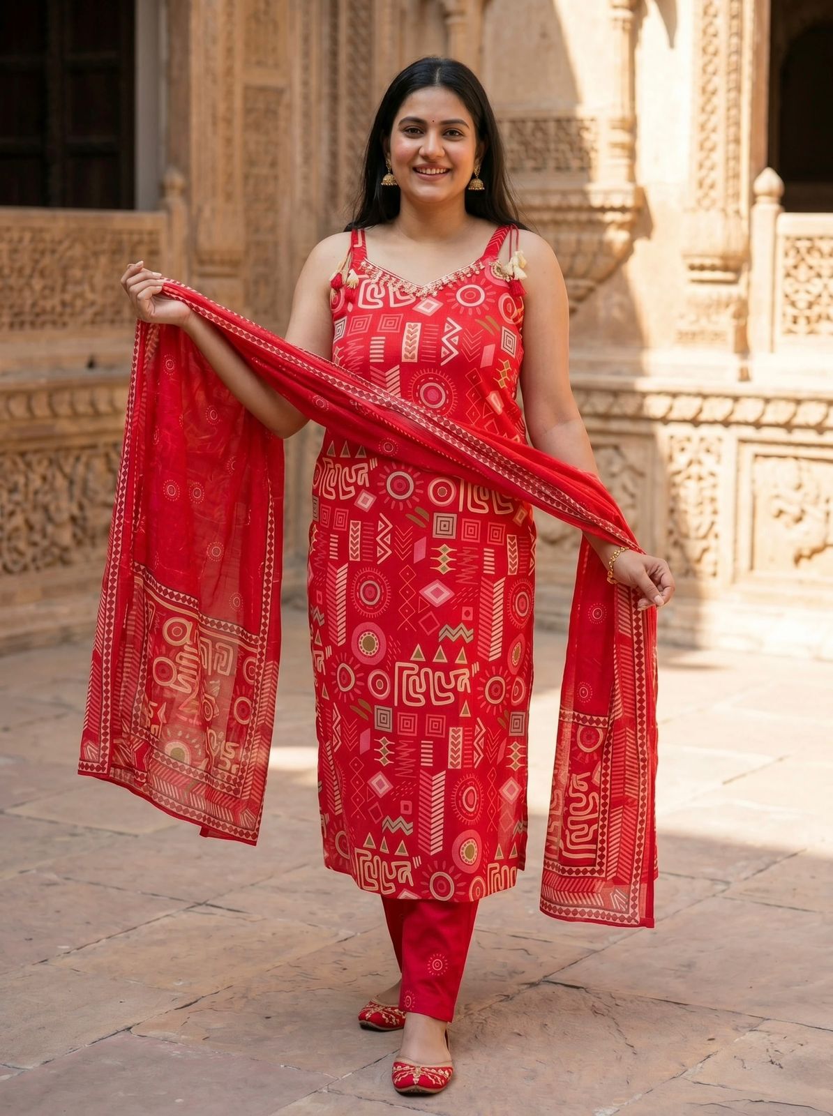 RANI PINK PAISLEY MIRRORWORK SUIT SET