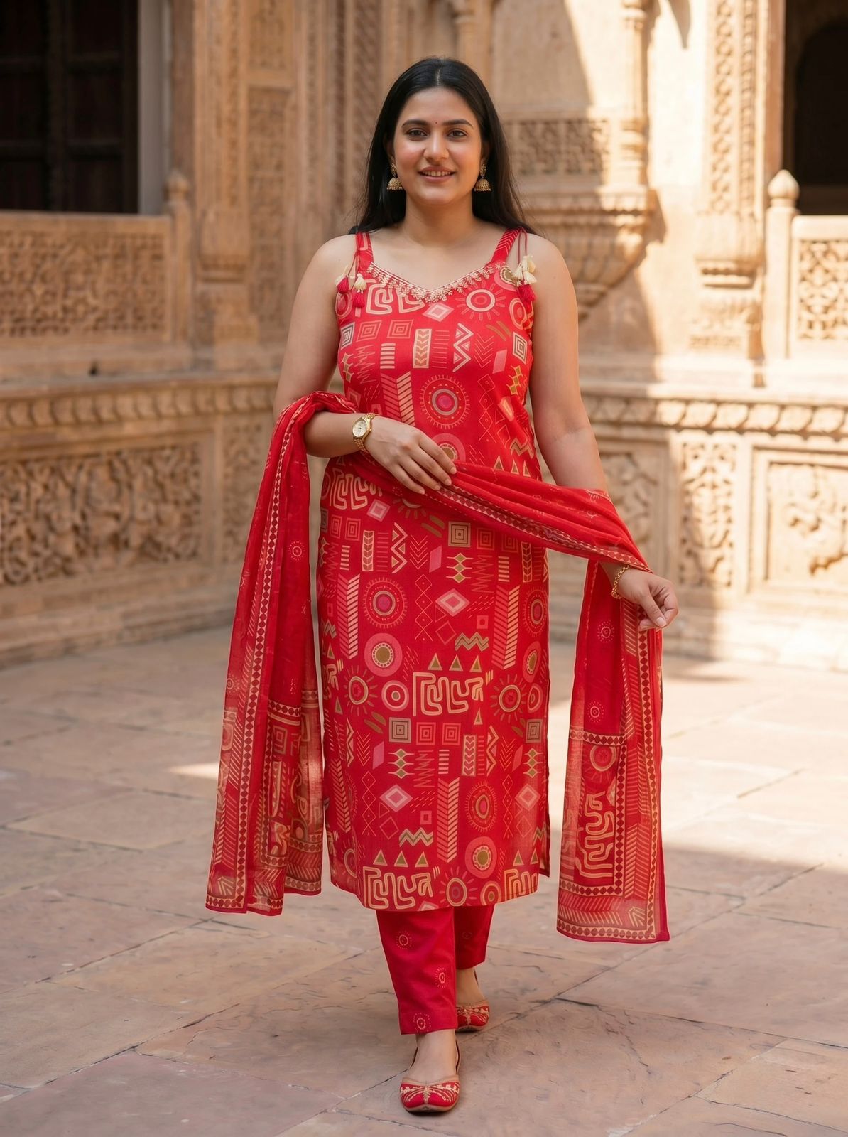 RANI PINK PAISLEY MIRRORWORK SUIT SET