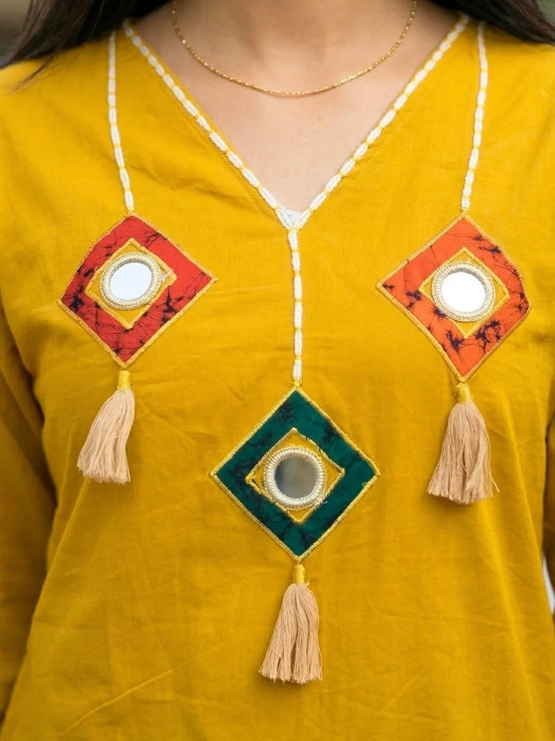 MUSTARD EMBROIDERED STRAIGHT KURTA SET