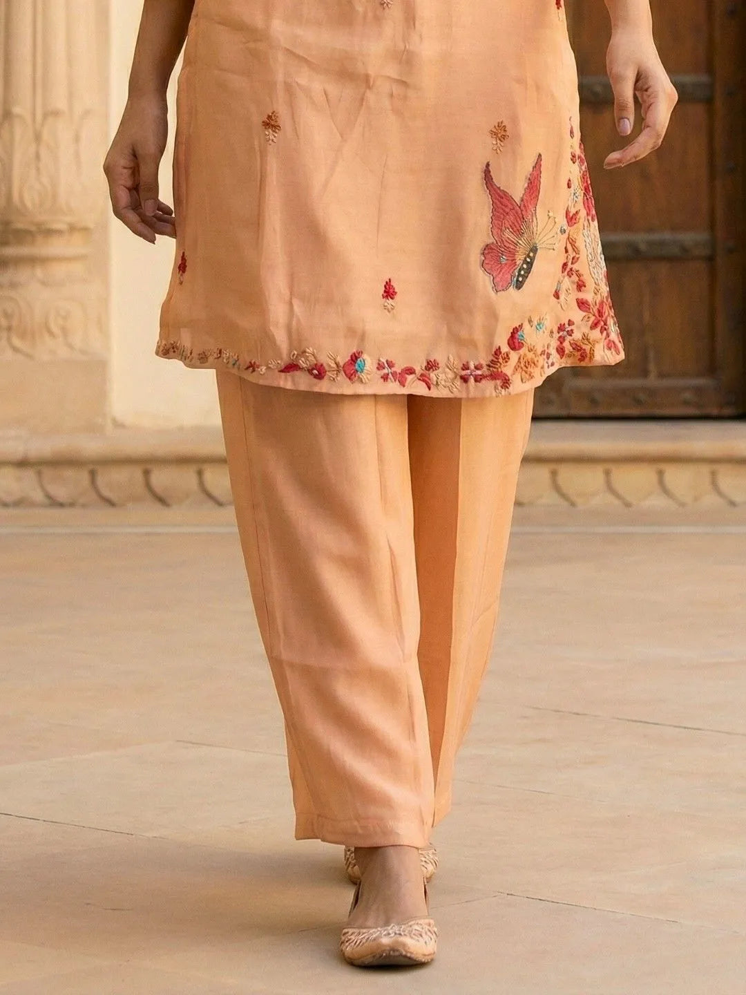 PEACH BLOSSOM GRACE KANTHA WORK CO-ORD SET