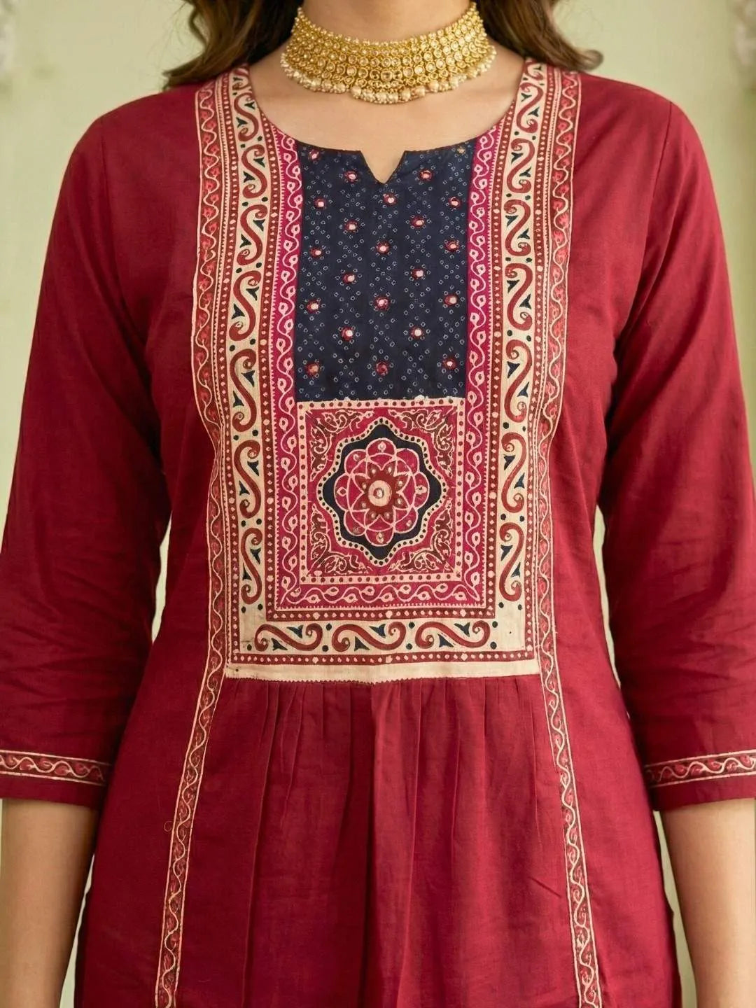 ROYAL RED & NAVY ETHNIC SUIT SET