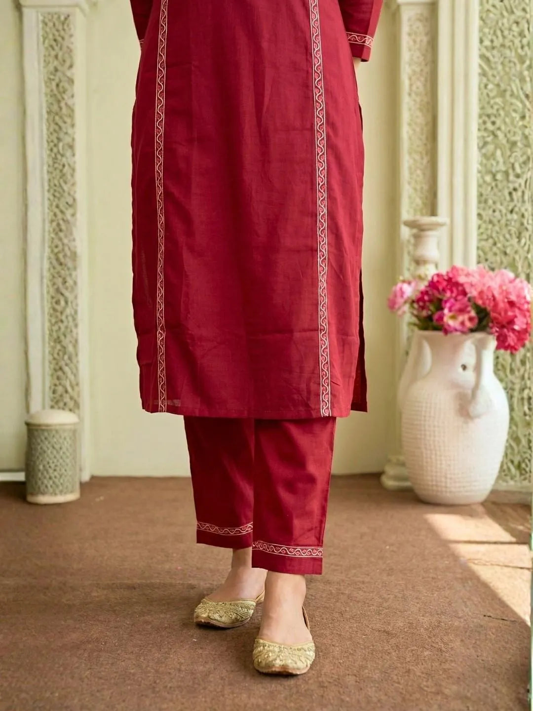 ROYAL RED & NAVY ETHNIC SUIT SET