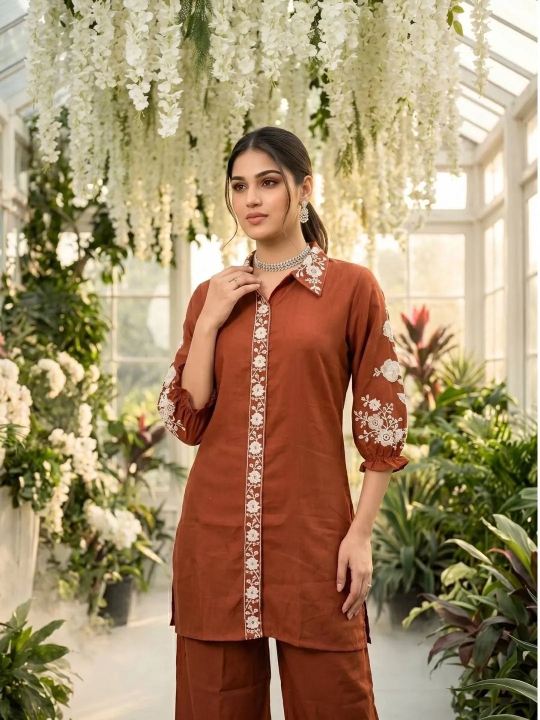 EARTHY RUST FLORAL GRACE CO-ORD SET