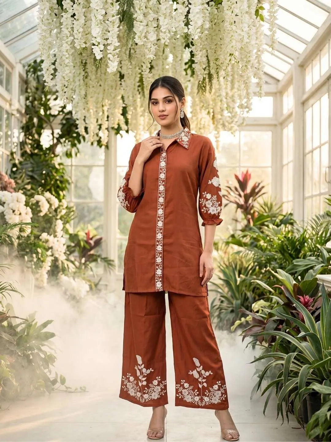 EARTHY RUST FLORAL GRACE CO-ORD SET