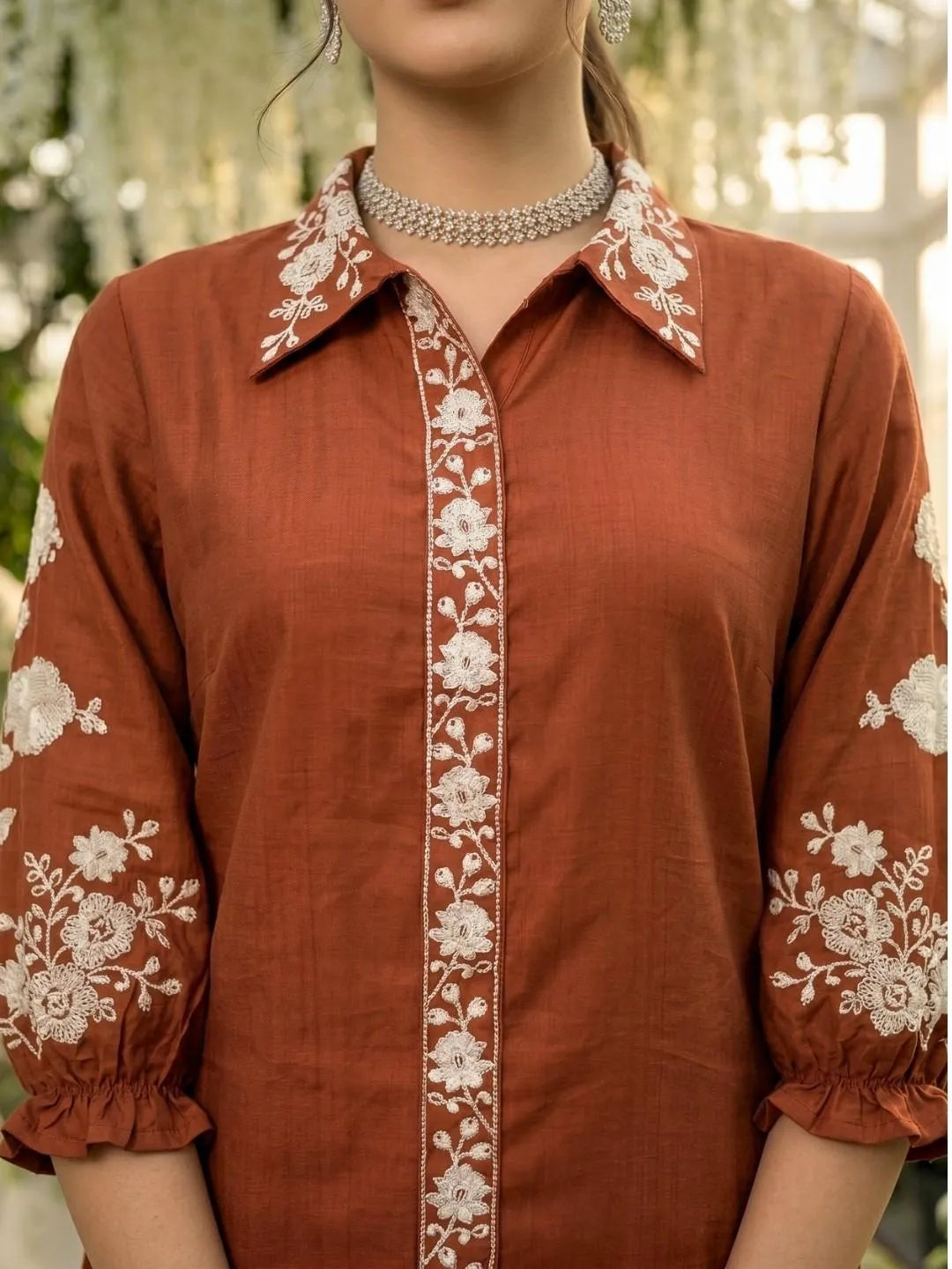 EARTHY RUST FLORAL GRACE CO-ORD SET