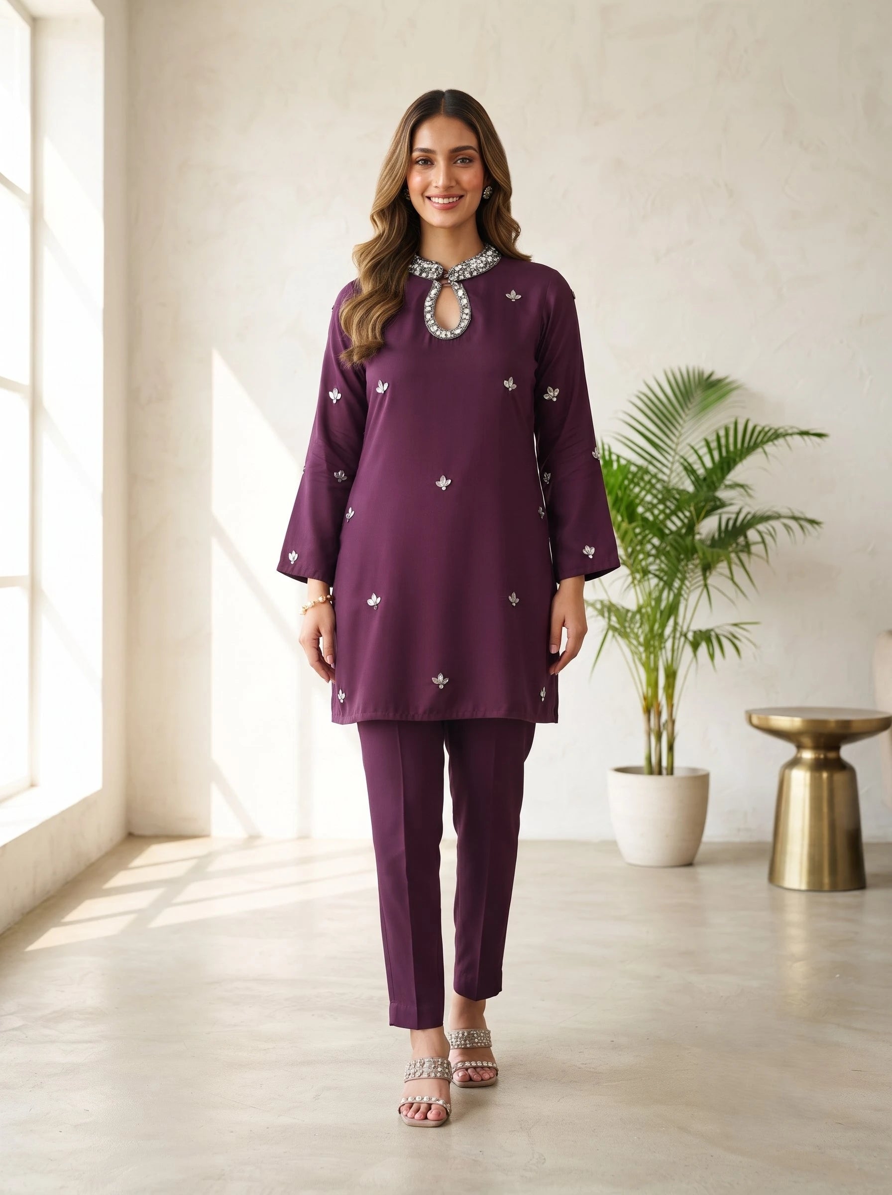 AAYSHA HANDWORK PURE SILK CO-ORD SET