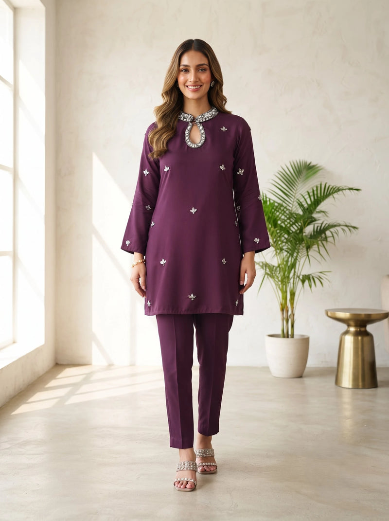 AAYSHA HANDWORK PURE SILK CO-ORD SET