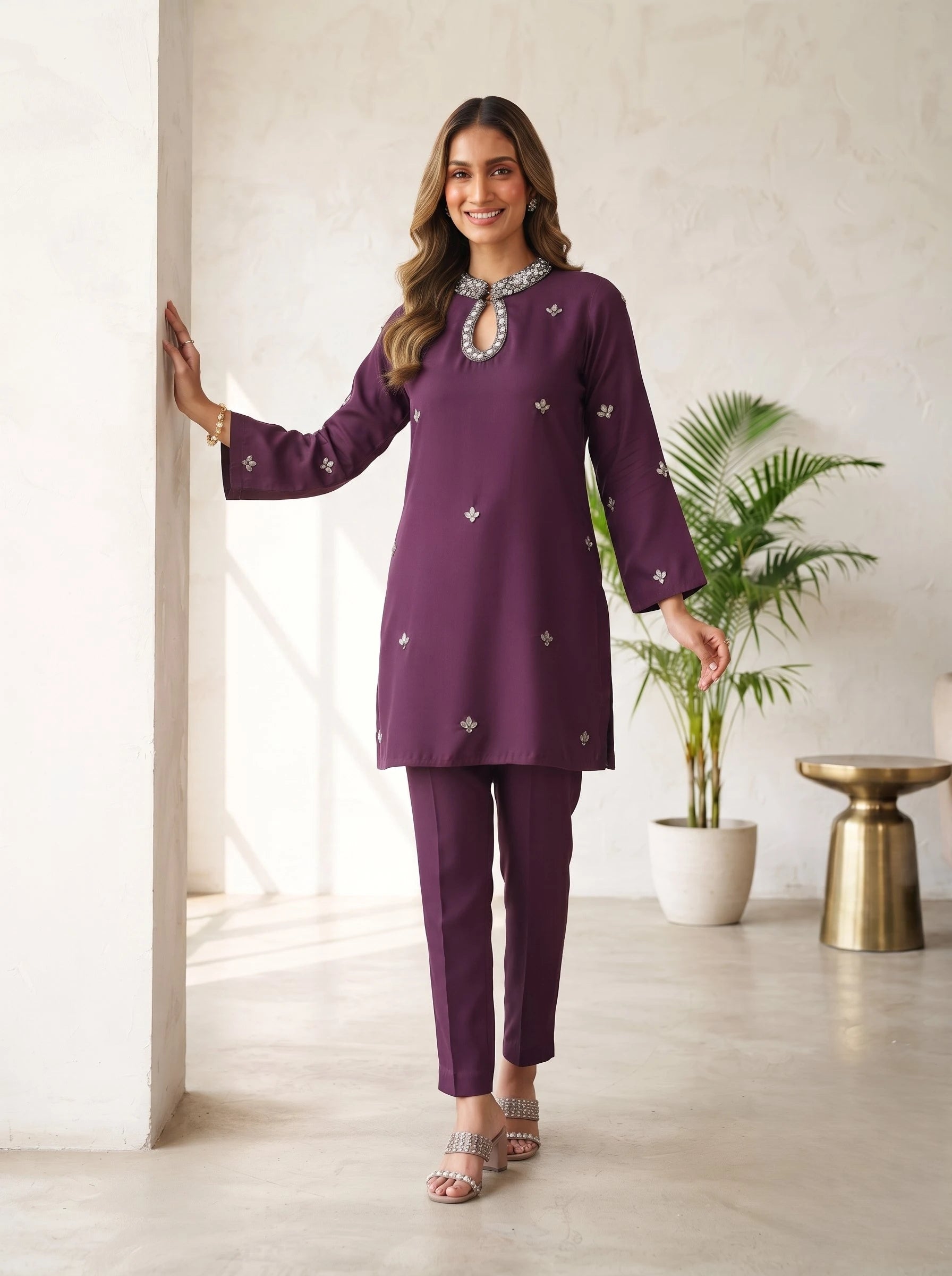 AAYSHA HANDWORK PURE SILK CO-ORD SET
